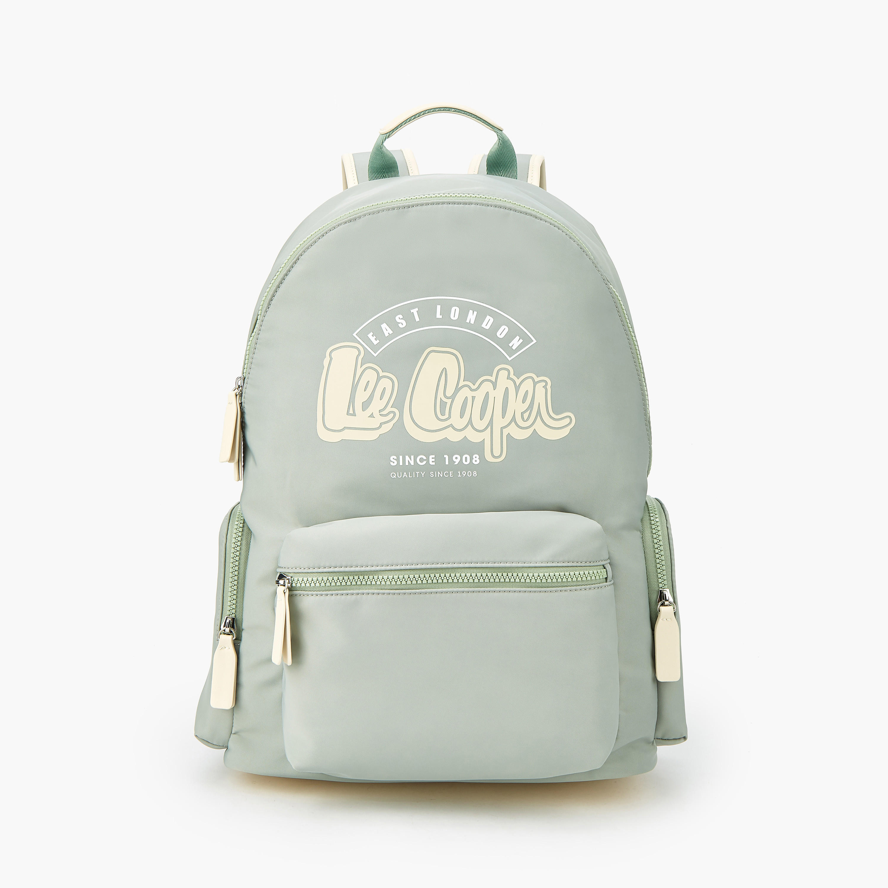 Lee Cooper Logo Print Polyester Backpack with Adjustable Straps-women-bagsandwallets-backpacks-image-1