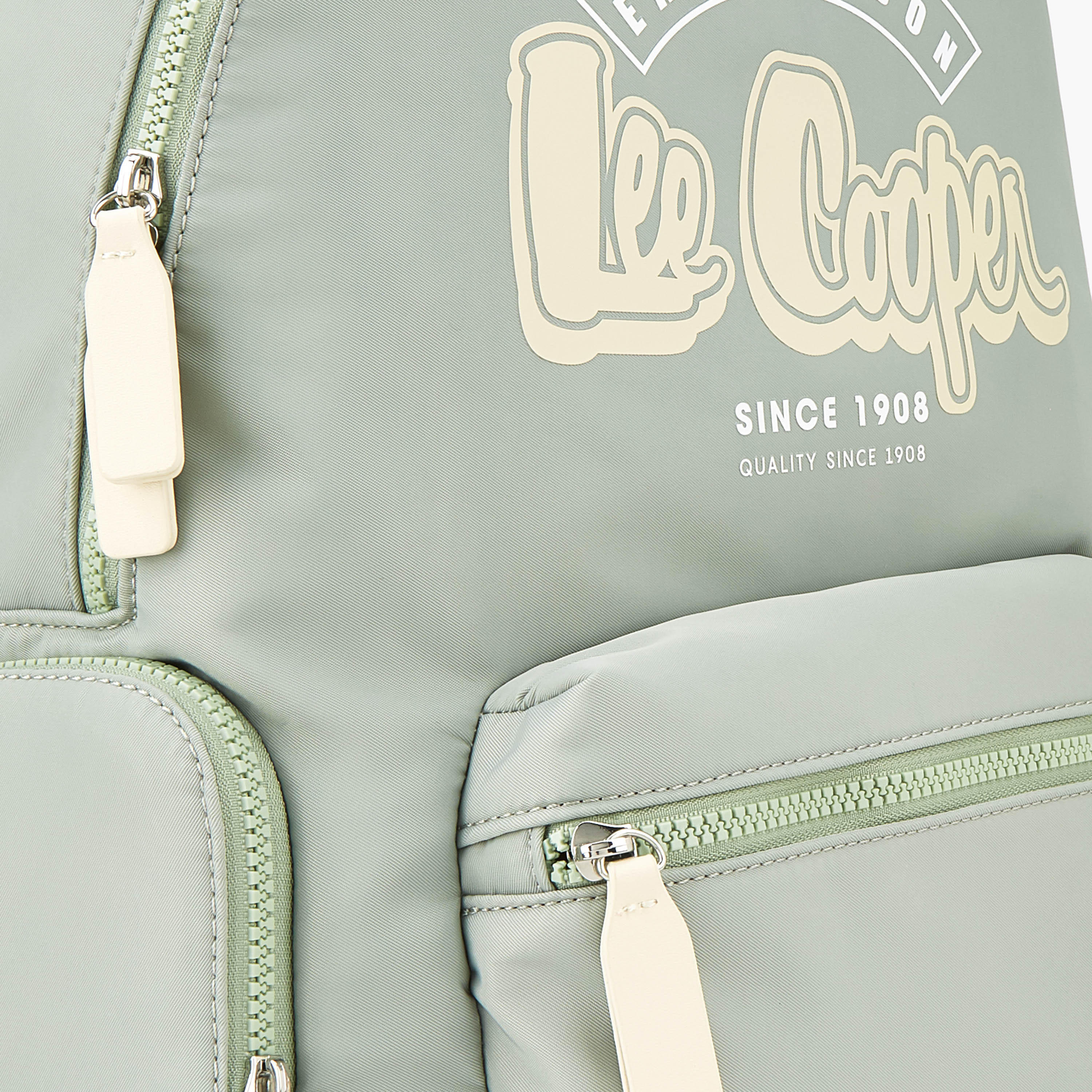 Lee Cooper Logo Print Polyester Backpack with Adjustable Straps-women-bagsandwallets-backpacks-image-3