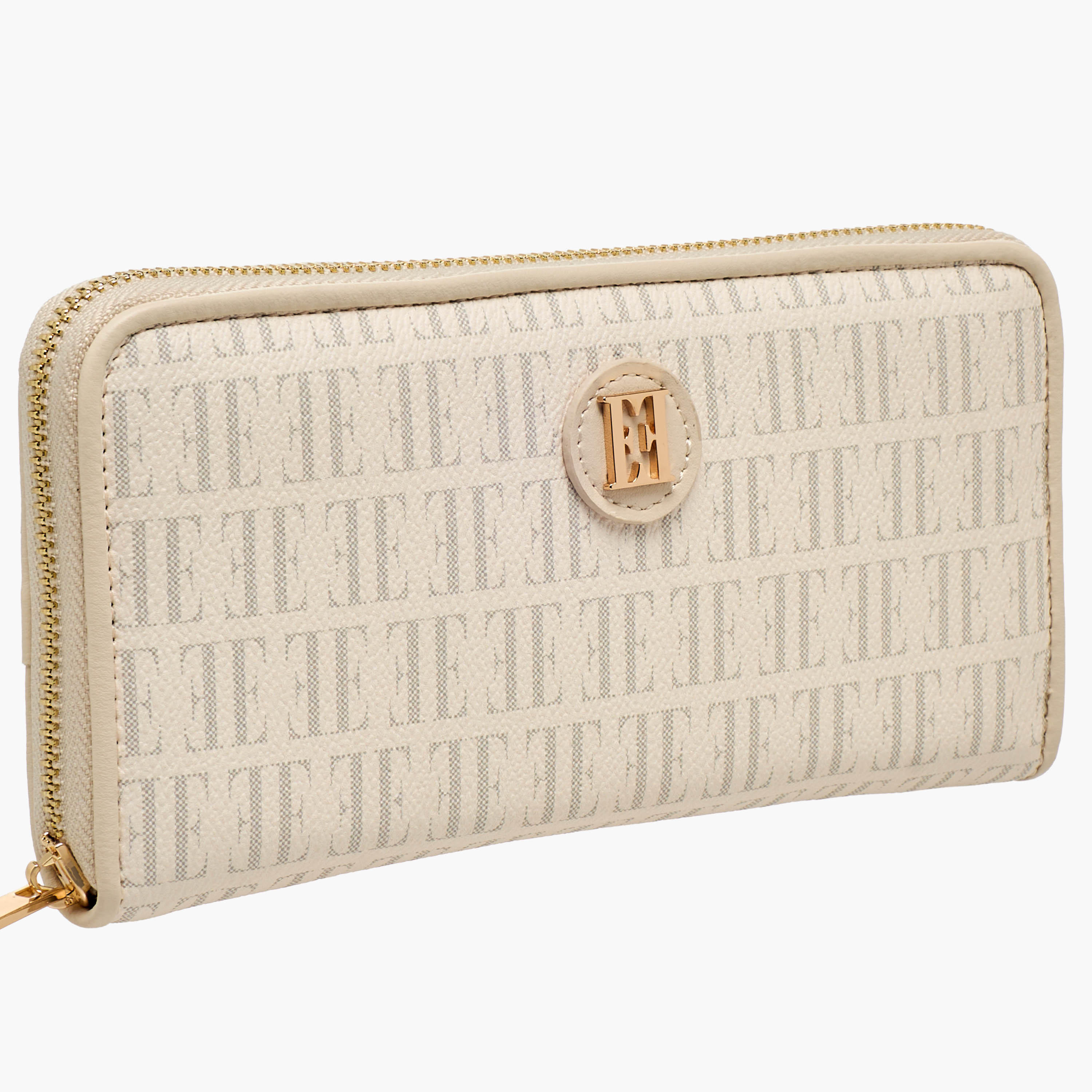 Elle Monogram Print Wallet with Zip Closure-women-bagsandwallets-wallets-image-4