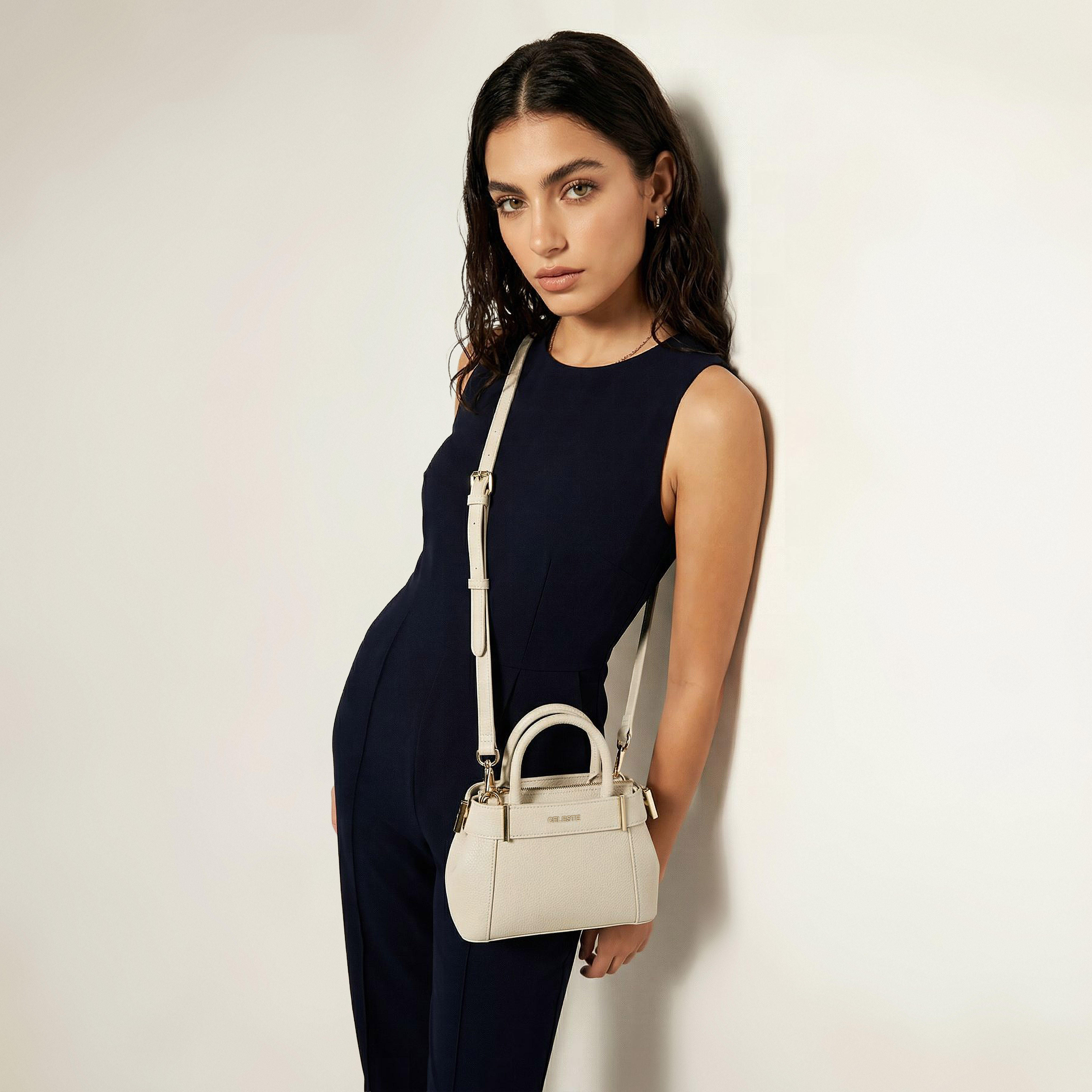 Celeste Textured Satchel Bag with Detachable Strap-women-bagsandwallets-handbags-image-1