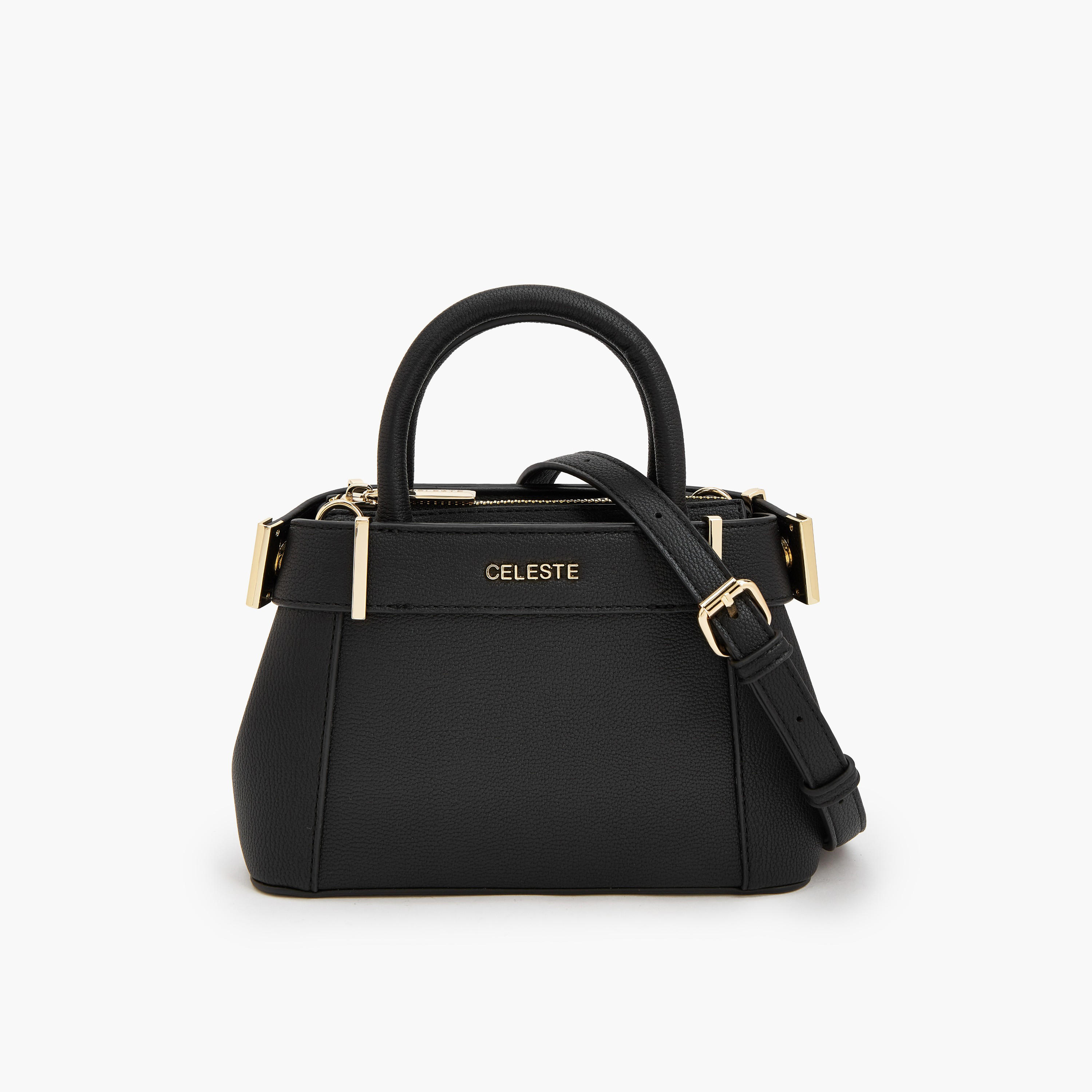 Celeste Textured Satchel Bag with Detachable Strap-women-bagsandwallets-handbags-image-1