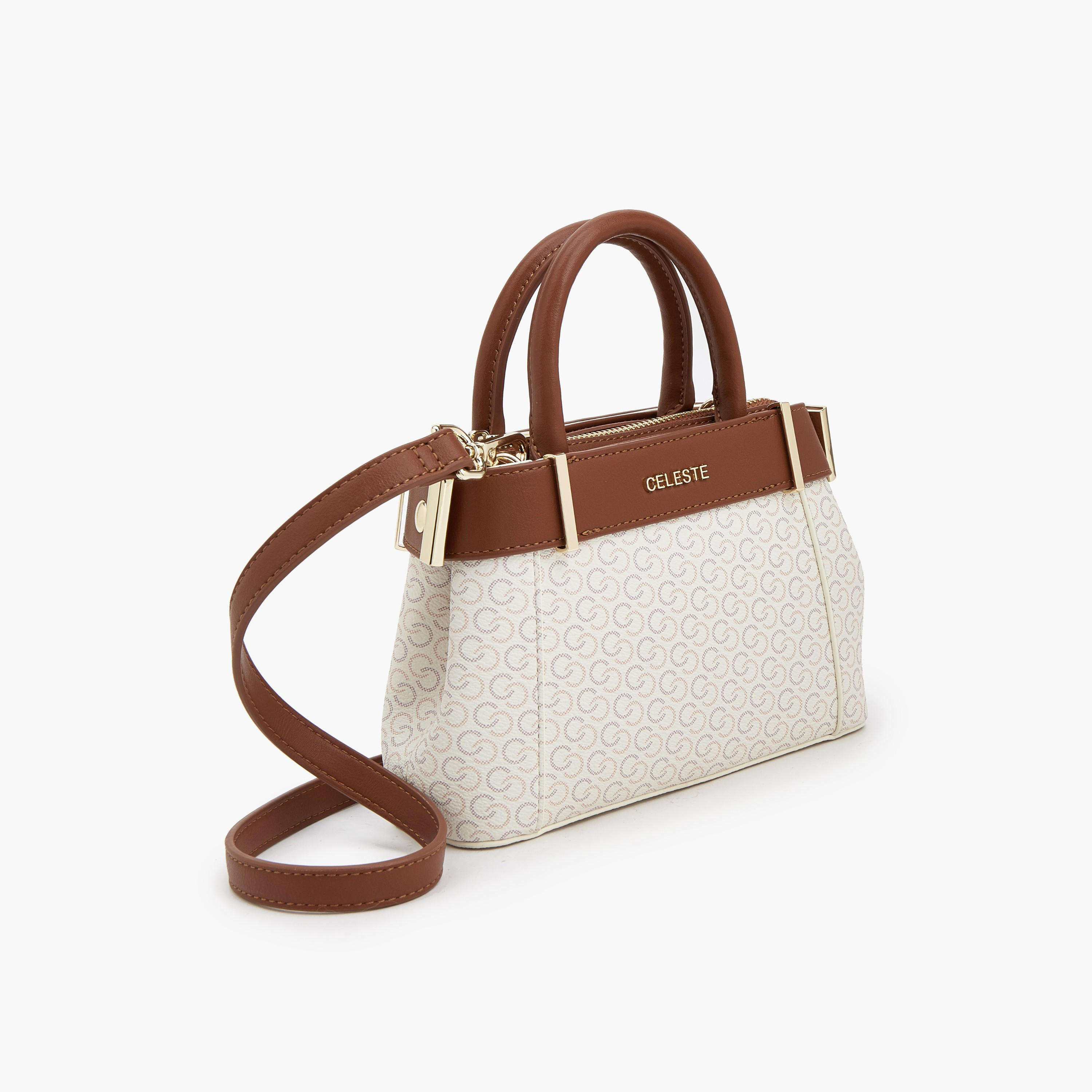 Celeste Textured Satchel Bag with Detachable Strap-women-bagsandwallets-handbags-image-4