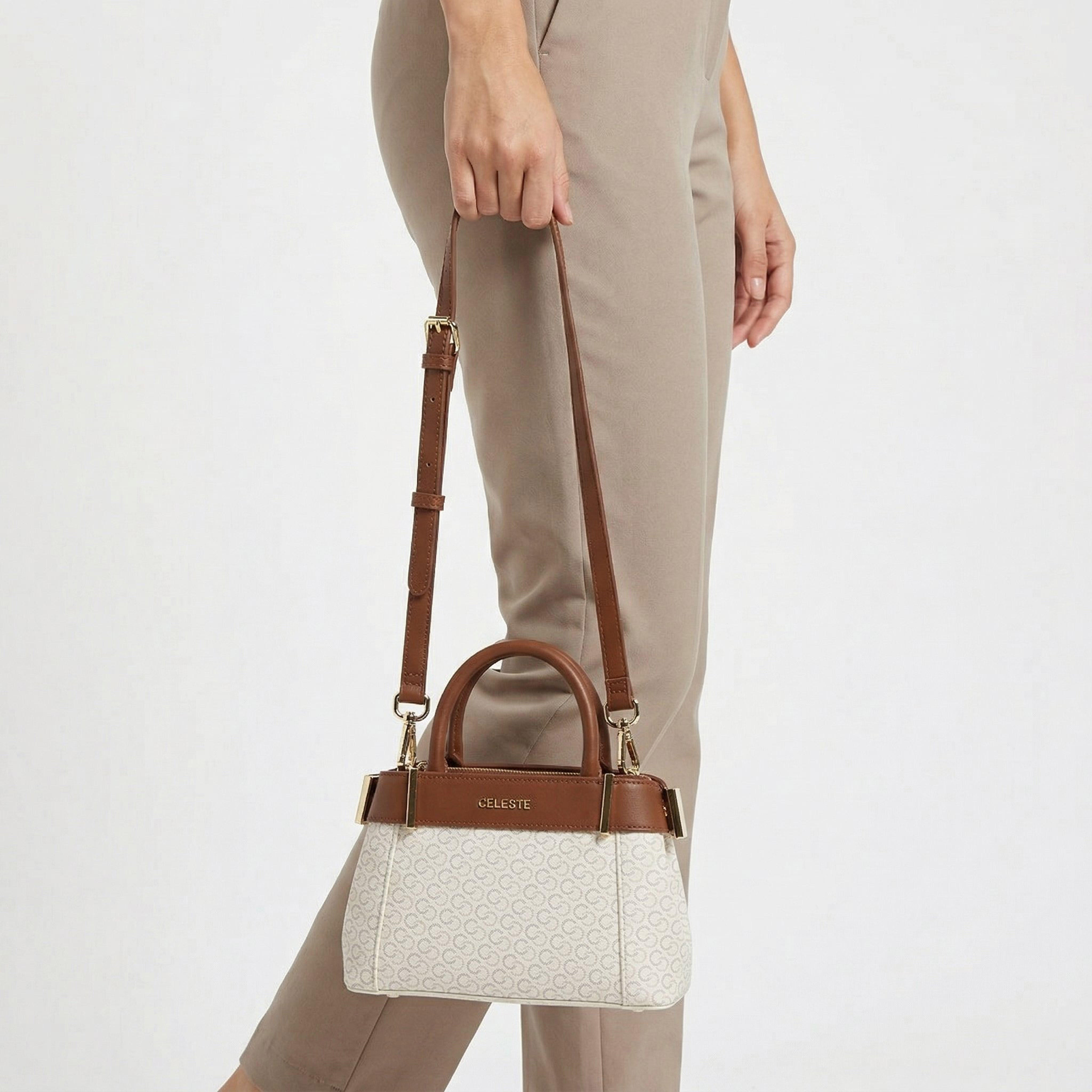 Celeste Textured Satchel Bag with Detachable Strap-women-bagsandwallets-handbags-image-2