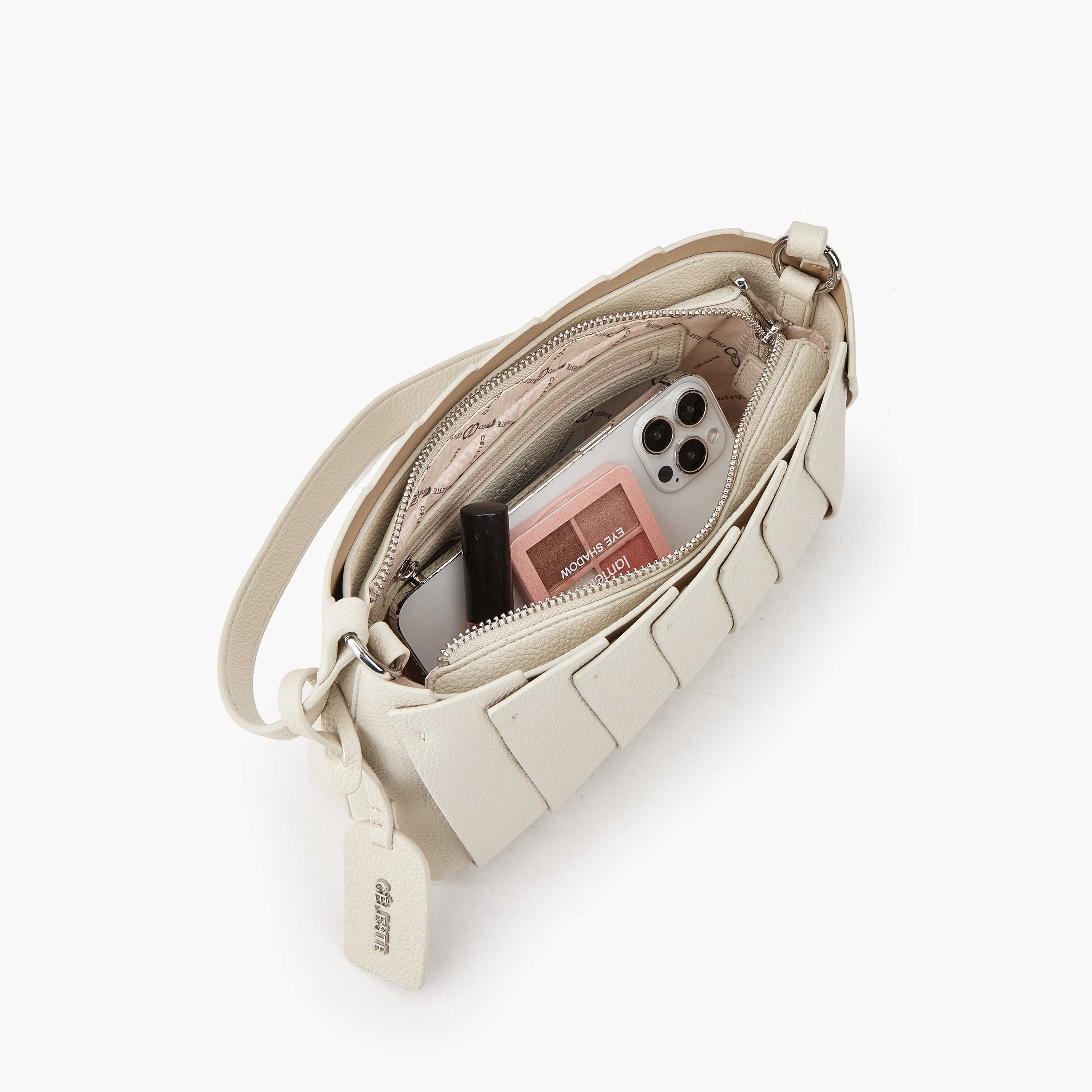 Celeste Textured Shoulder Bag with Strap Handle-women-bagsandwallets-handbags-image-7
