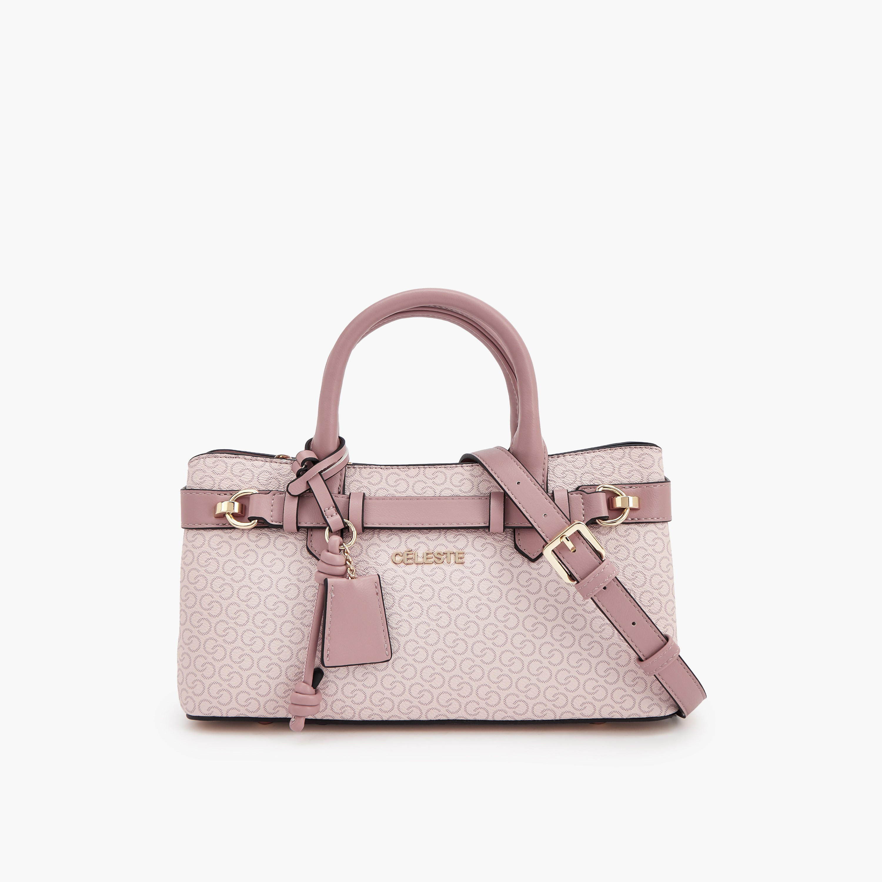 Celeste Monogram Print Tote Bag with Detachable Strap-women-bagsandwallets-handbags-image-1