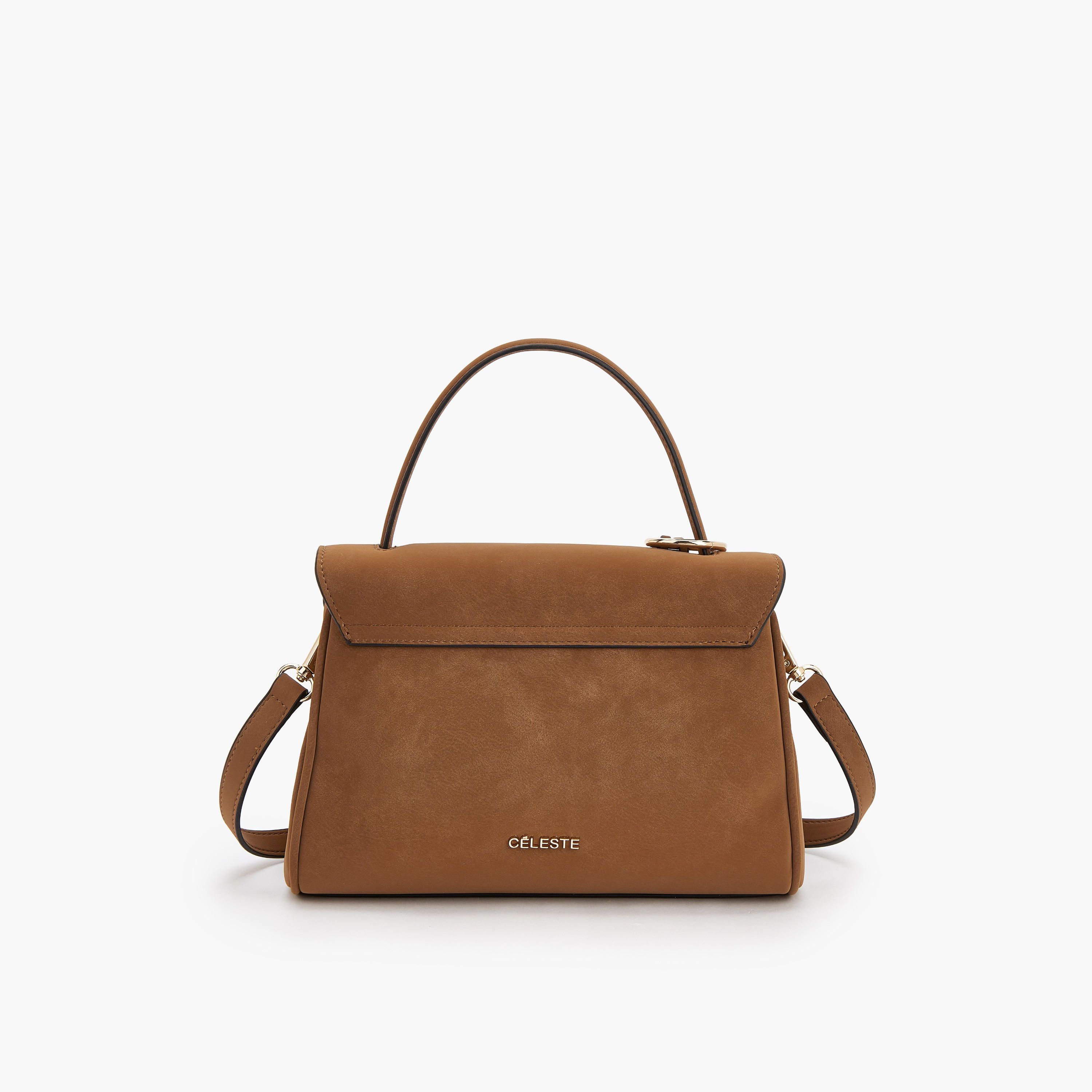 Celeste Monogram Textured Satchel Bag with Tassel Charm-women-bagsandwallets-handbags-image-5