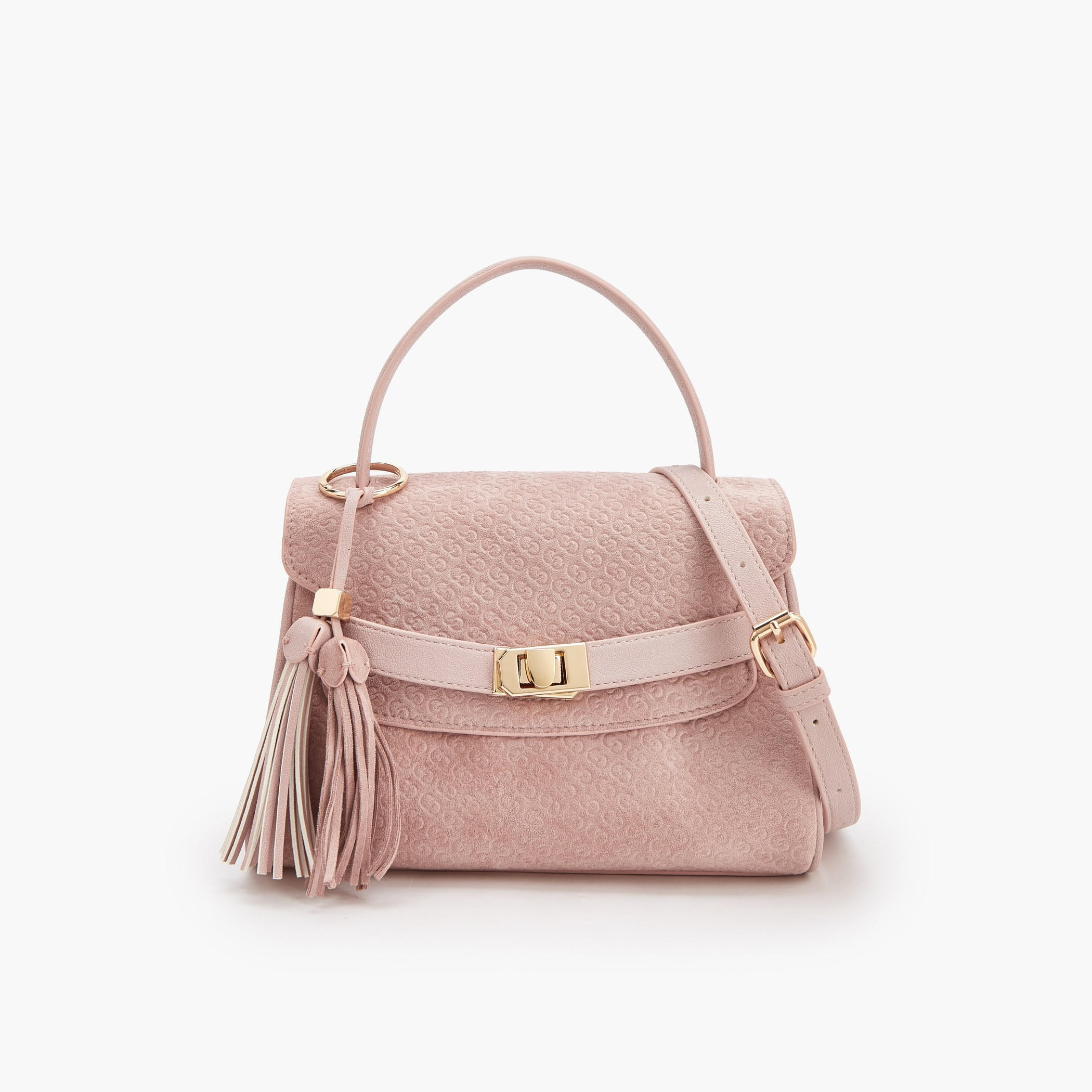 شنطة ساتشيل بدلاية شراشيب ونقوش مونوجرام بارزة الملمس من سيليست-women-bagsandwallets-handbags-image-1