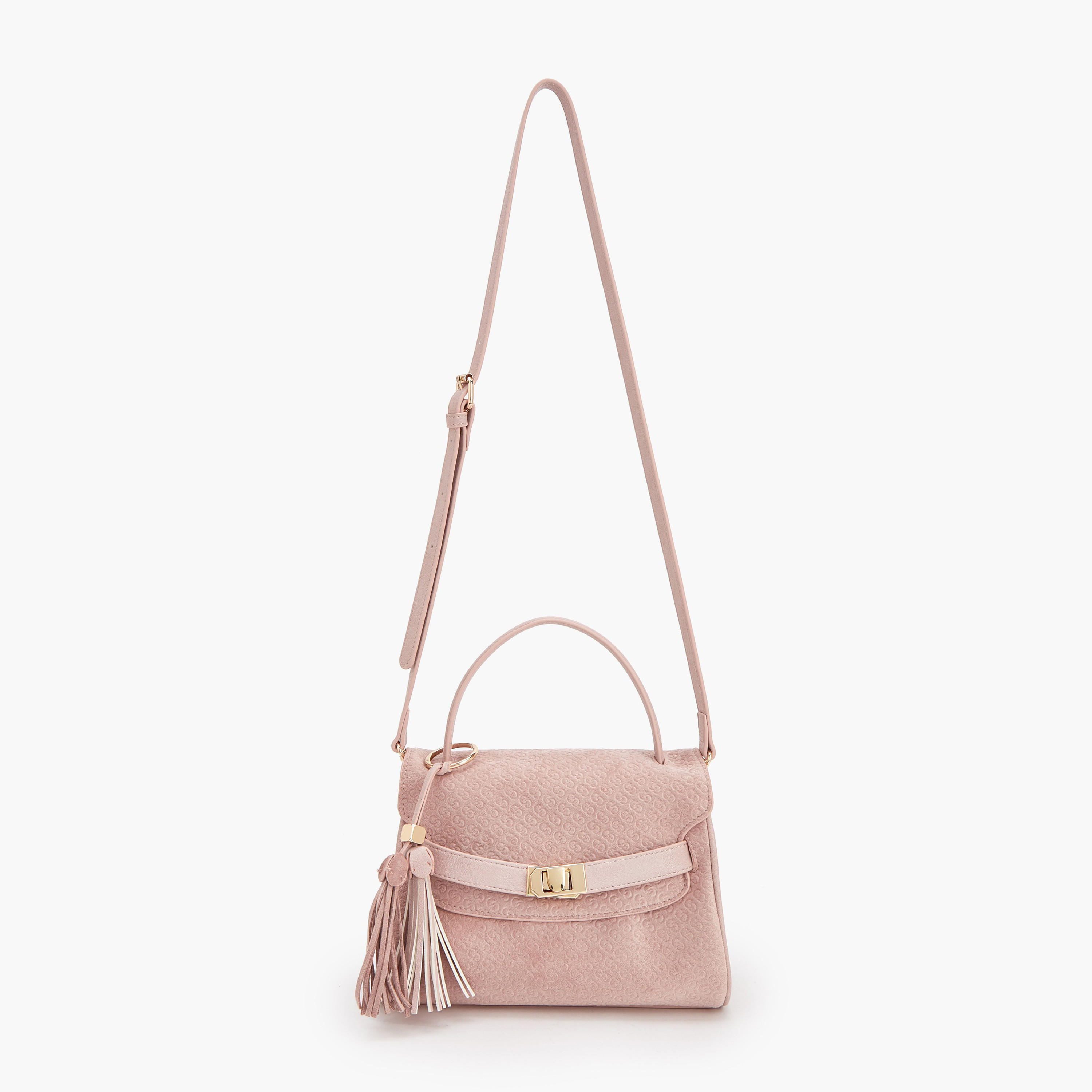 شنطة ساتشيل بدلاية شراشيب ونقوش مونوجرام بارزة الملمس من سيليست-women-bagsandwallets-handbags-image-2