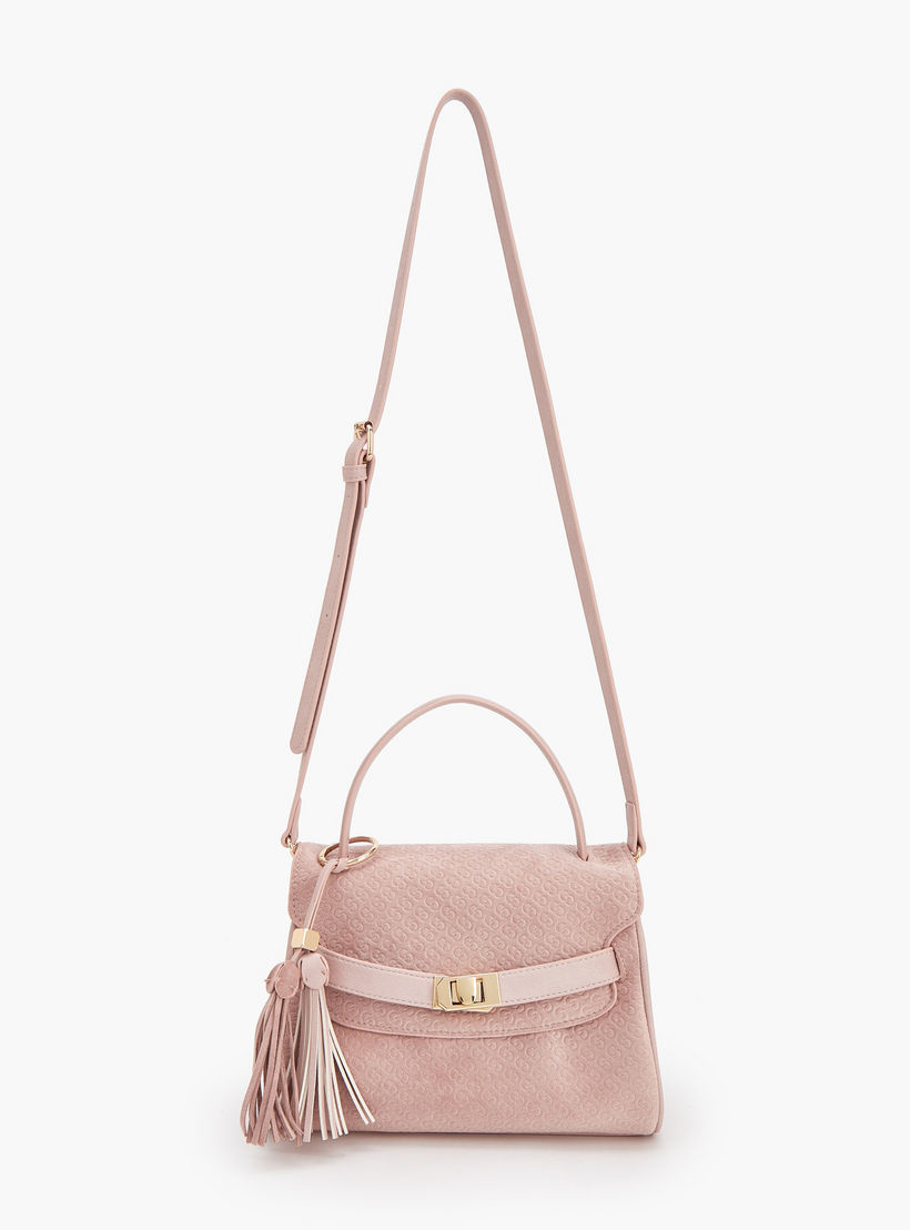 شنطة ساتشيل بدلاية شراشيب ونقوش مونوجرام بارزة الملمس من سيليست-women-bagsandwallets-handbags-image-2