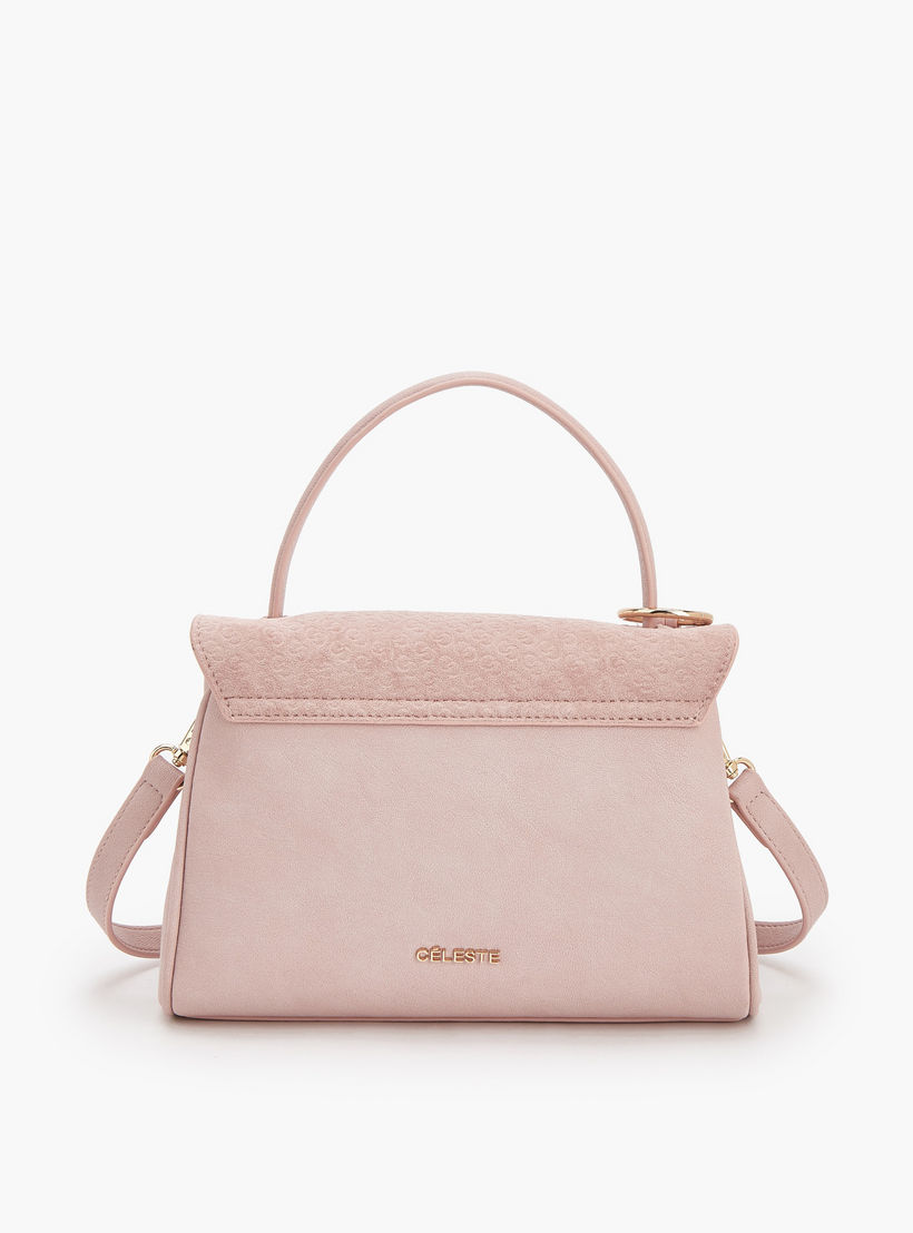 شنطة ساتشيل بدلاية شراشيب ونقوش مونوجرام بارزة الملمس من سيليست-women-bagsandwallets-handbags-image-5