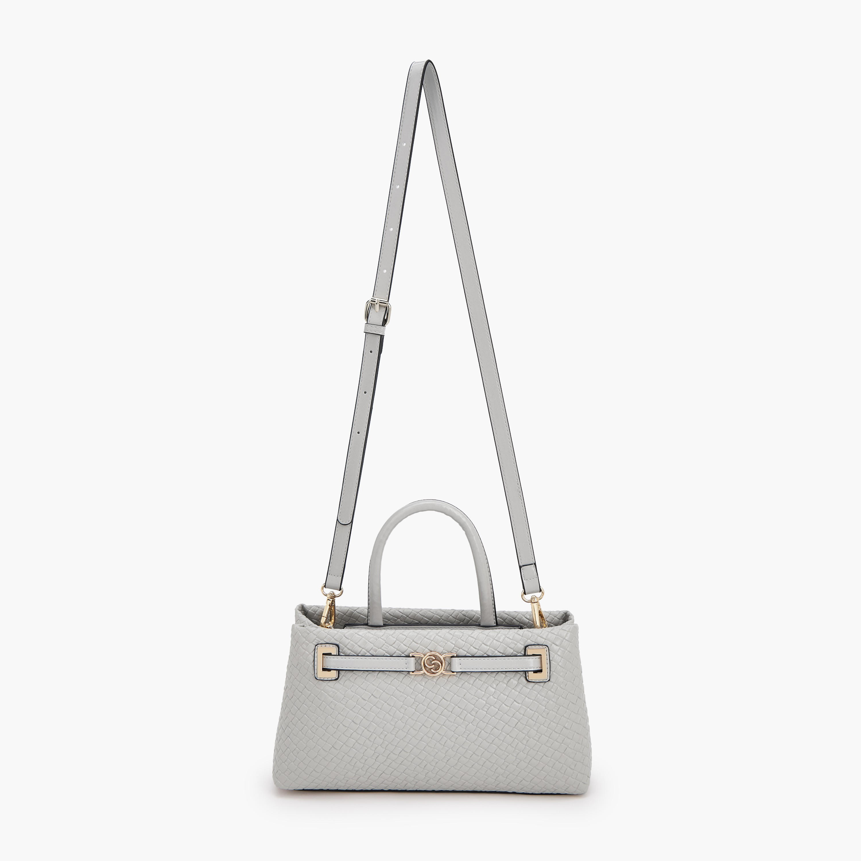 Celeste Textured Satchel Bag with Detachable Strap-women-bagsandwallets-handbags-image-2