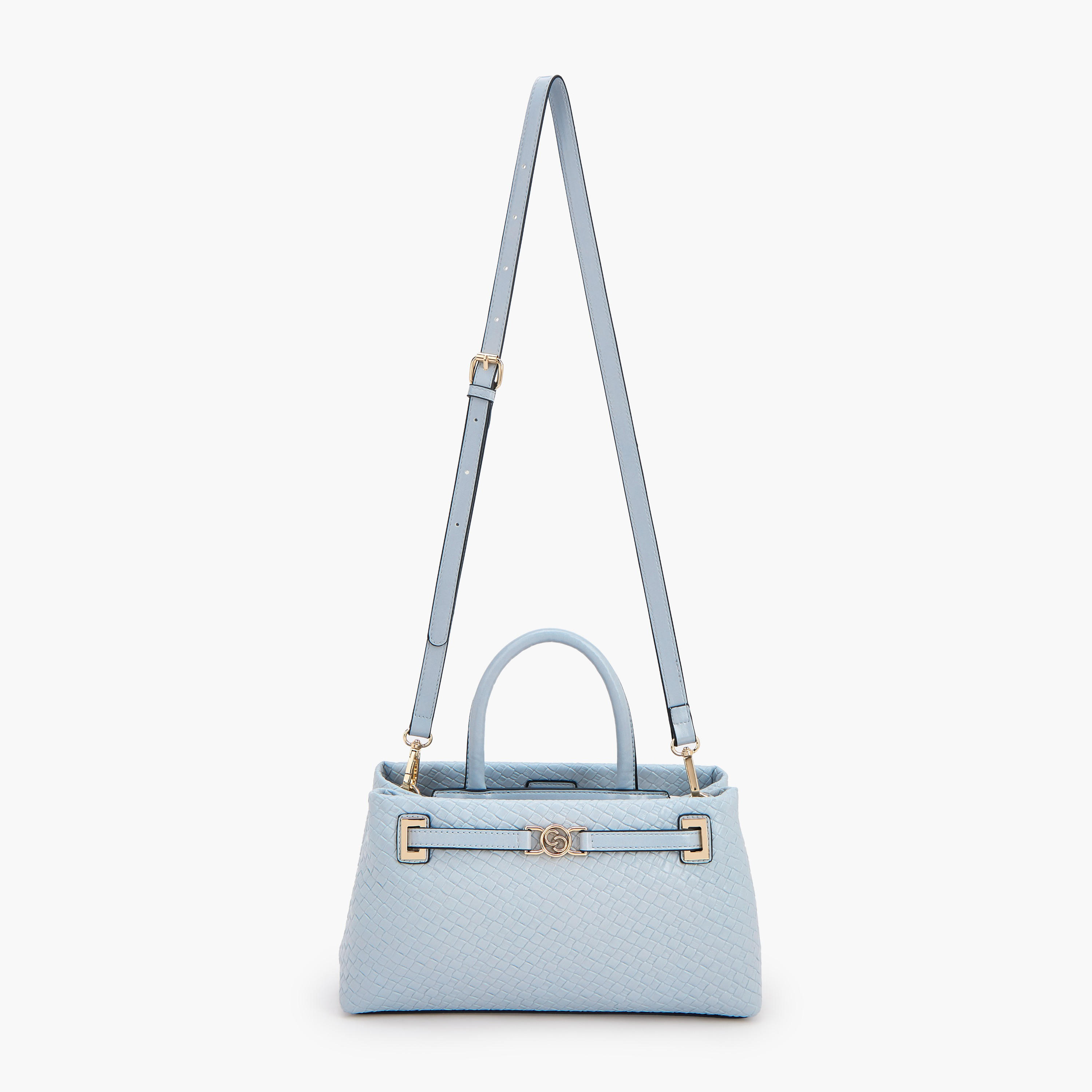 Celeste Textured Satchel Bag with Detachable Strap-women-bagsandwallets-handbags-image-2