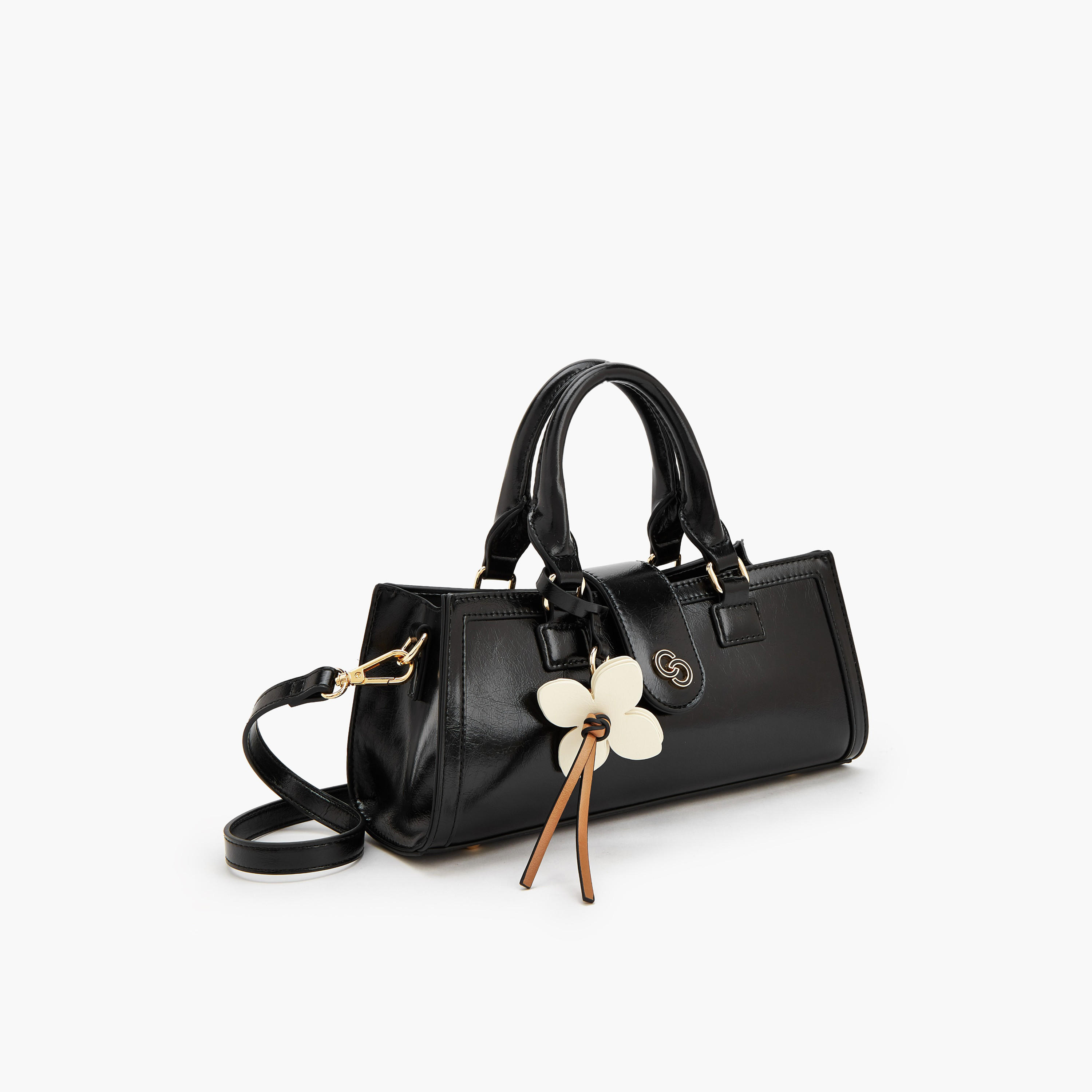 Celeste Solid Tote Bag with Floral Charm-women-bagsandwallets-handbags-image-3