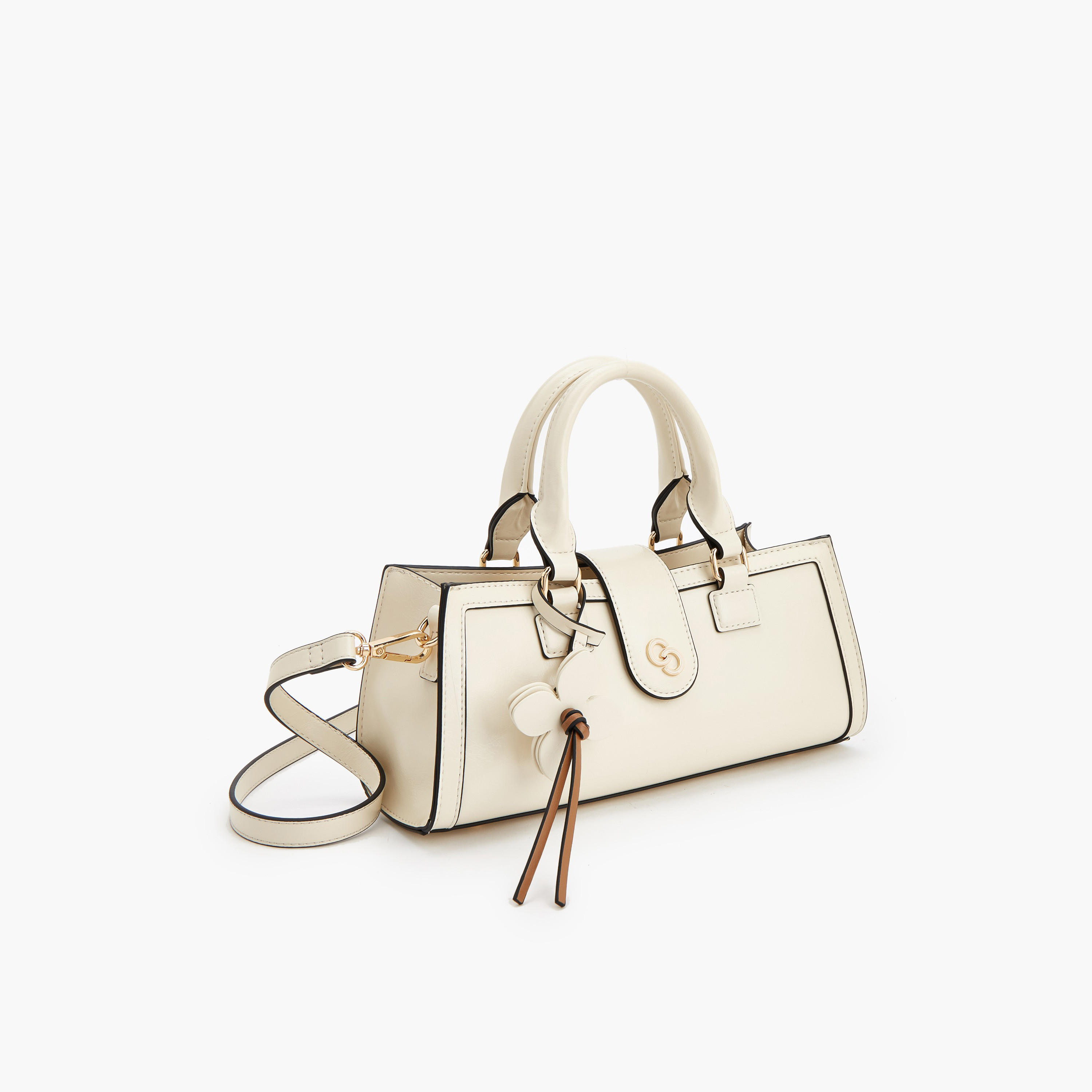 Celeste Solid Tote Bag with Floral Charm-women-bagsandwallets-handbags-image-3