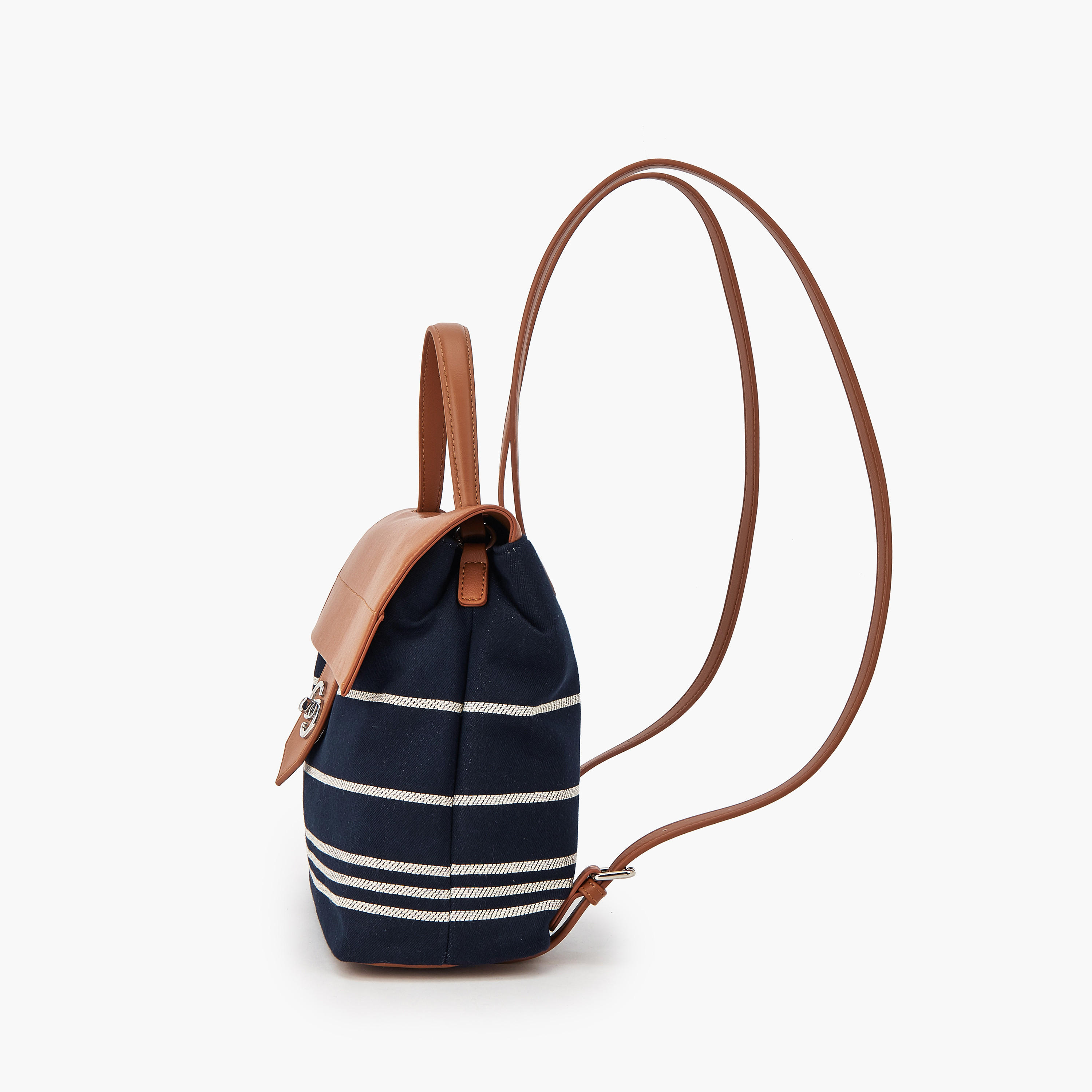 Celeste Striped Textile Backpack with Adjustable Shoulder Straps-women-bagsandwallets-backpacks-image-5