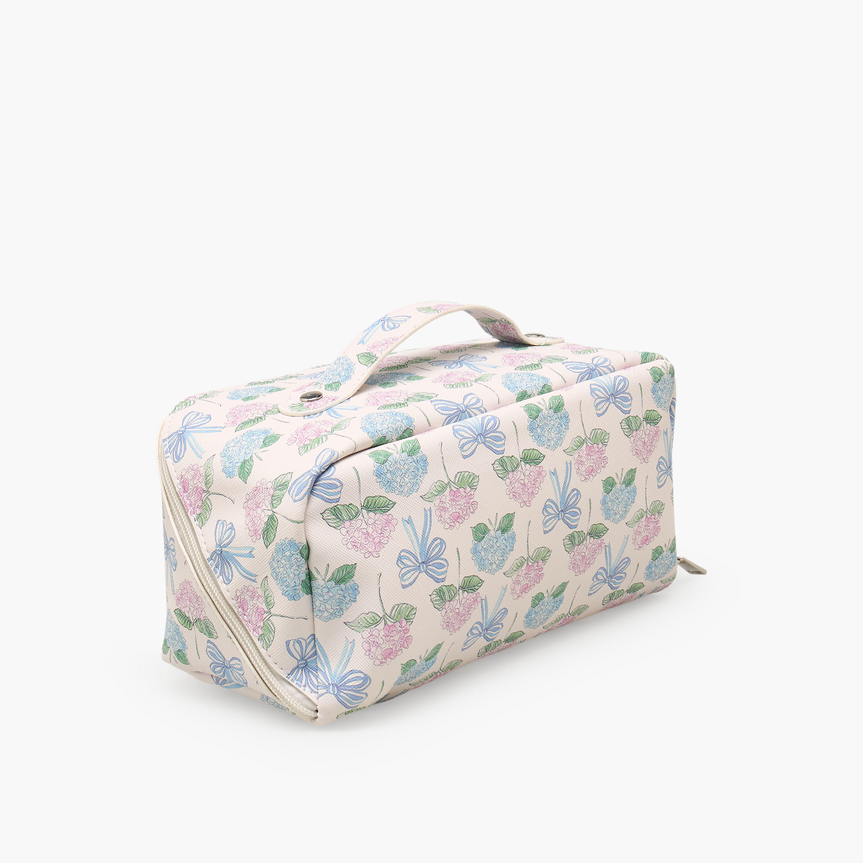Floral Print Cosmetic Bag with Handle-beautyandpersonalcare-makeup-brushesandaccessories-makeuppouches-image-3