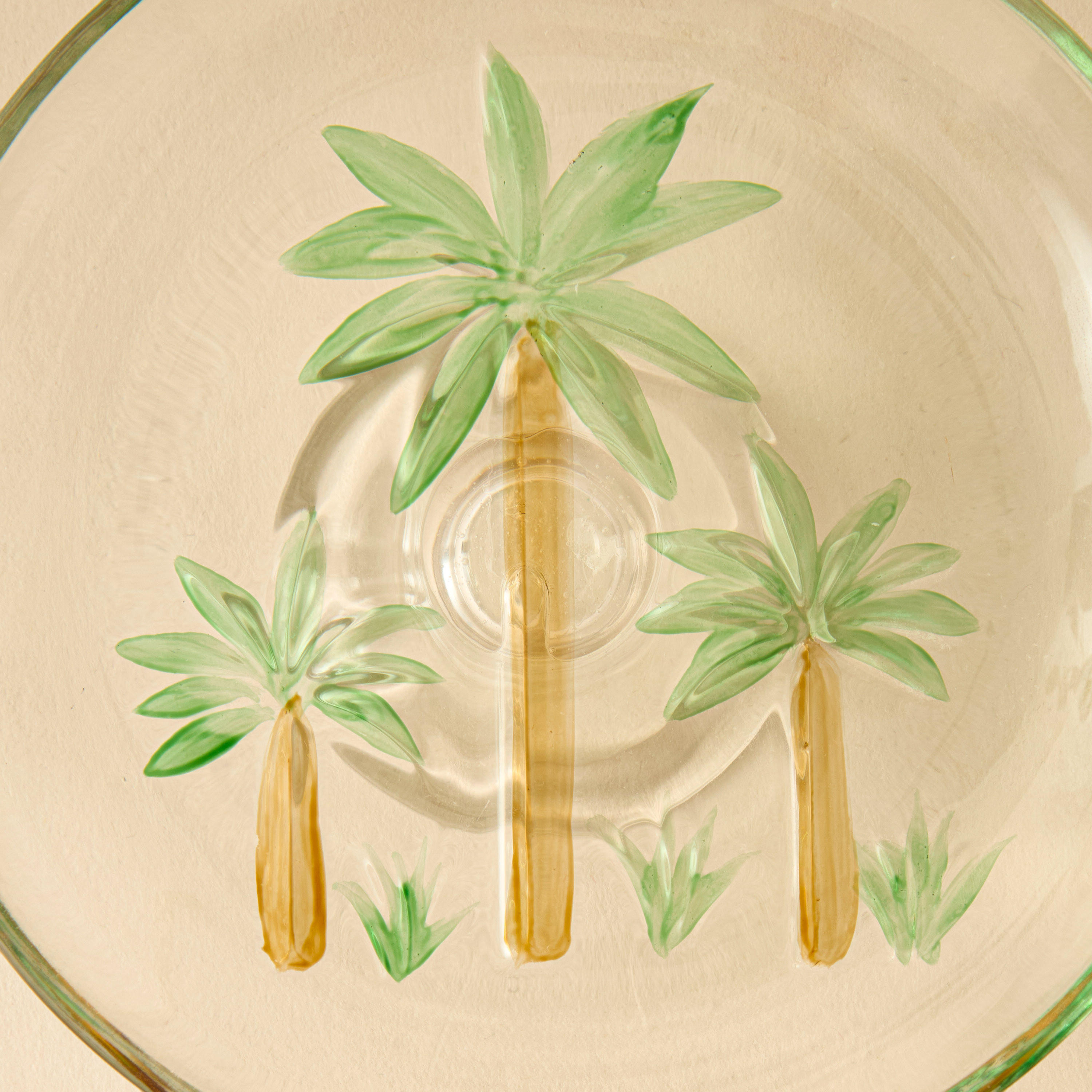 Palm Print Glass Cake Stand - 15 cms-household-dining-serveware-cakestands-image-3