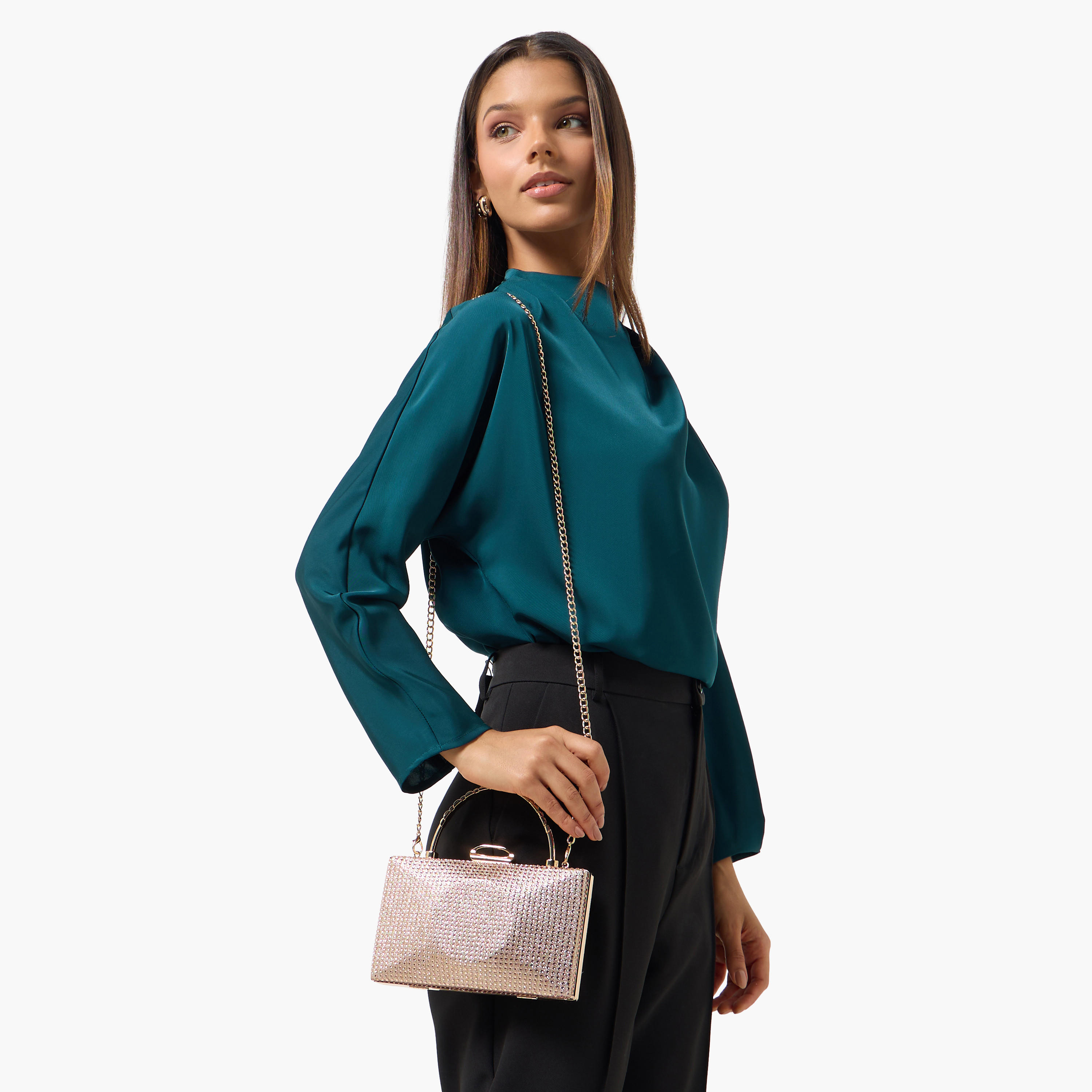 Sasha Embellished Clutch with Detachable Chain Strap-women-bagsandwallets-handbags-image-2