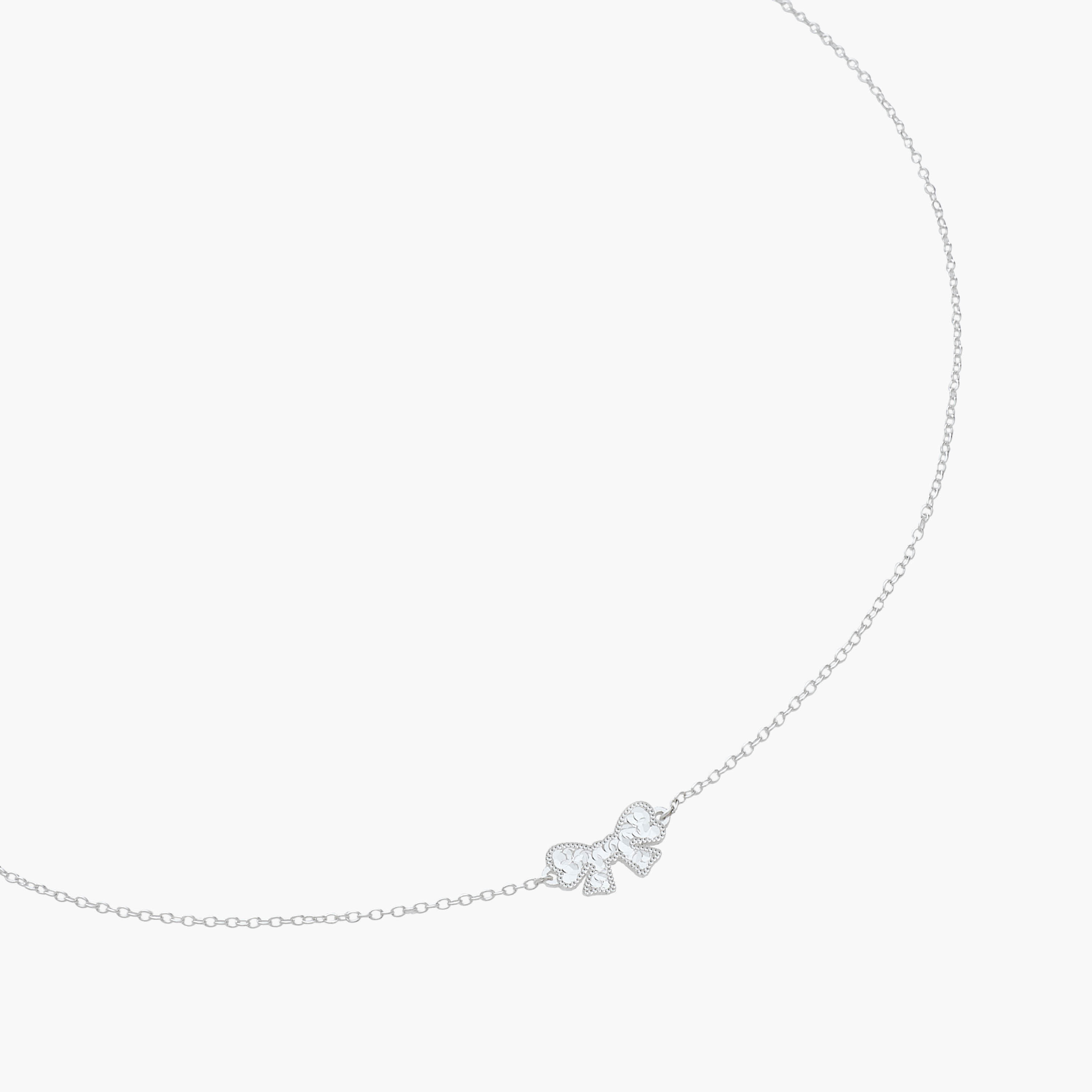 Silver Tone Necklace with Bow Pendant-women-watchesandjewellery-jewellery-necklacesandpendants-image-2