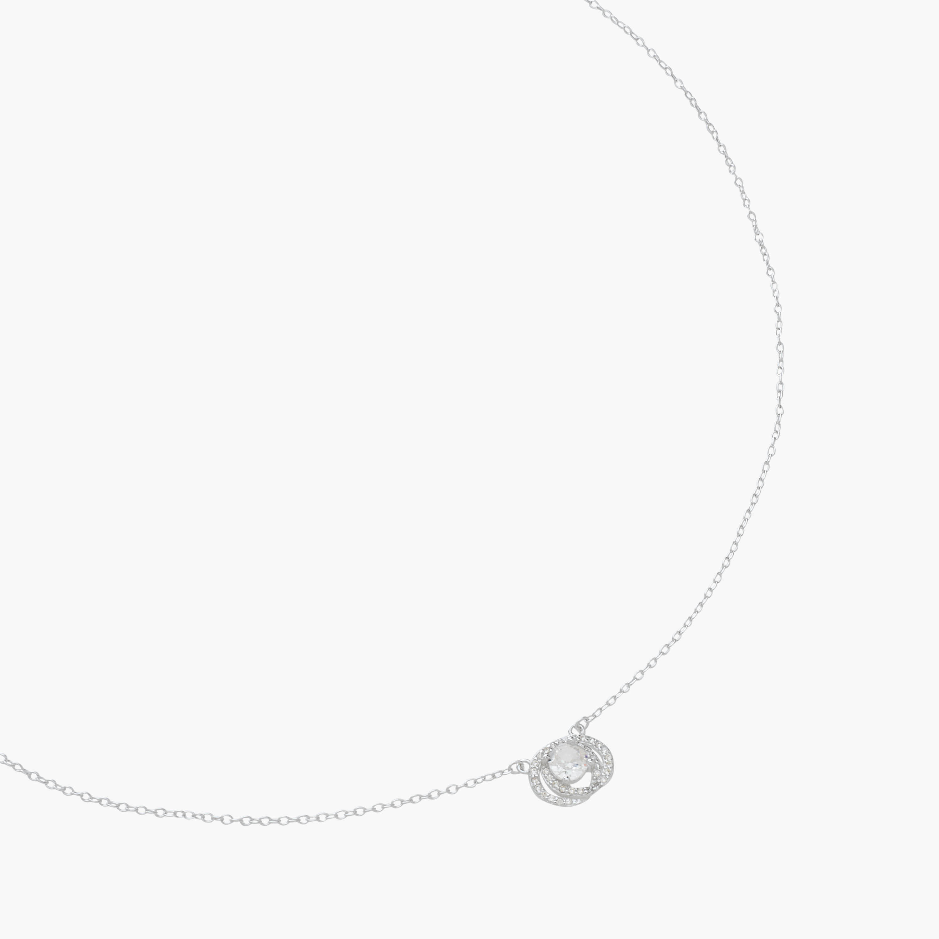 Silver Tone Necklace with Stone Embellished Pendant-women-watchesandjewellery-jewellery-necklacesandpendants-image-2