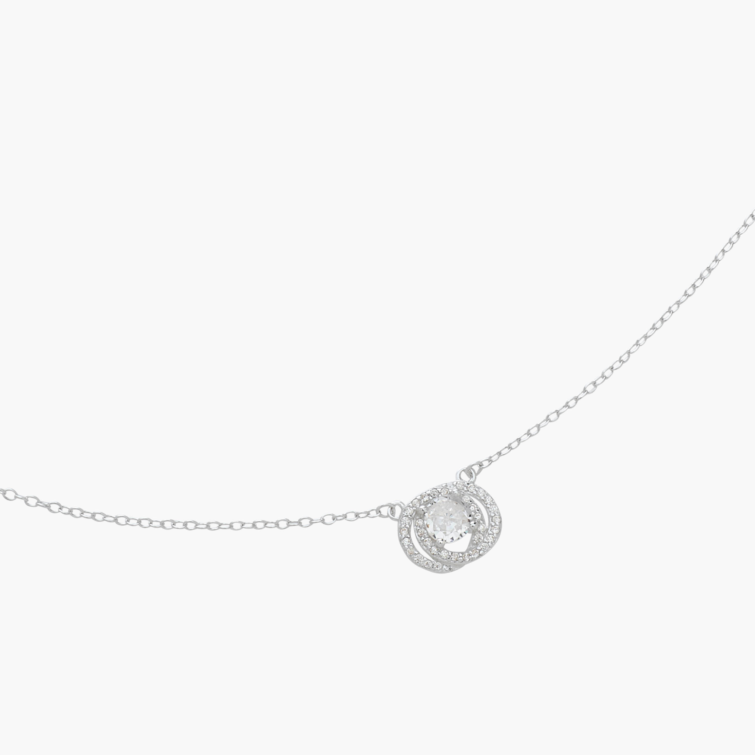 Silver Tone Necklace with Stone Embellished Pendant-women-watchesandjewellery-jewellery-necklacesandpendants-image-4