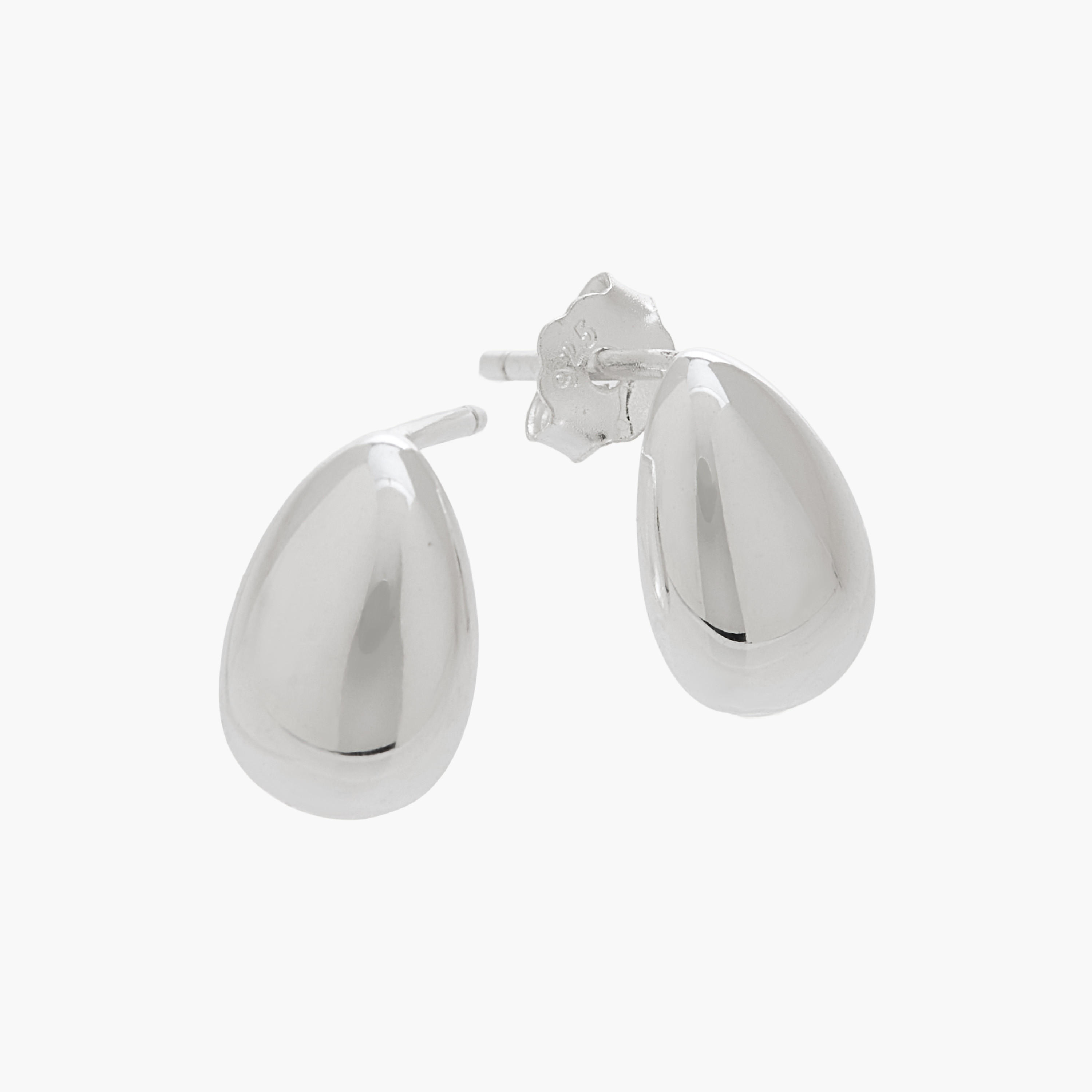 Silver Tone Tear Drop Earrings with Pushback Closure-women-watchesandjewellery-jewellery-earrings-image-4