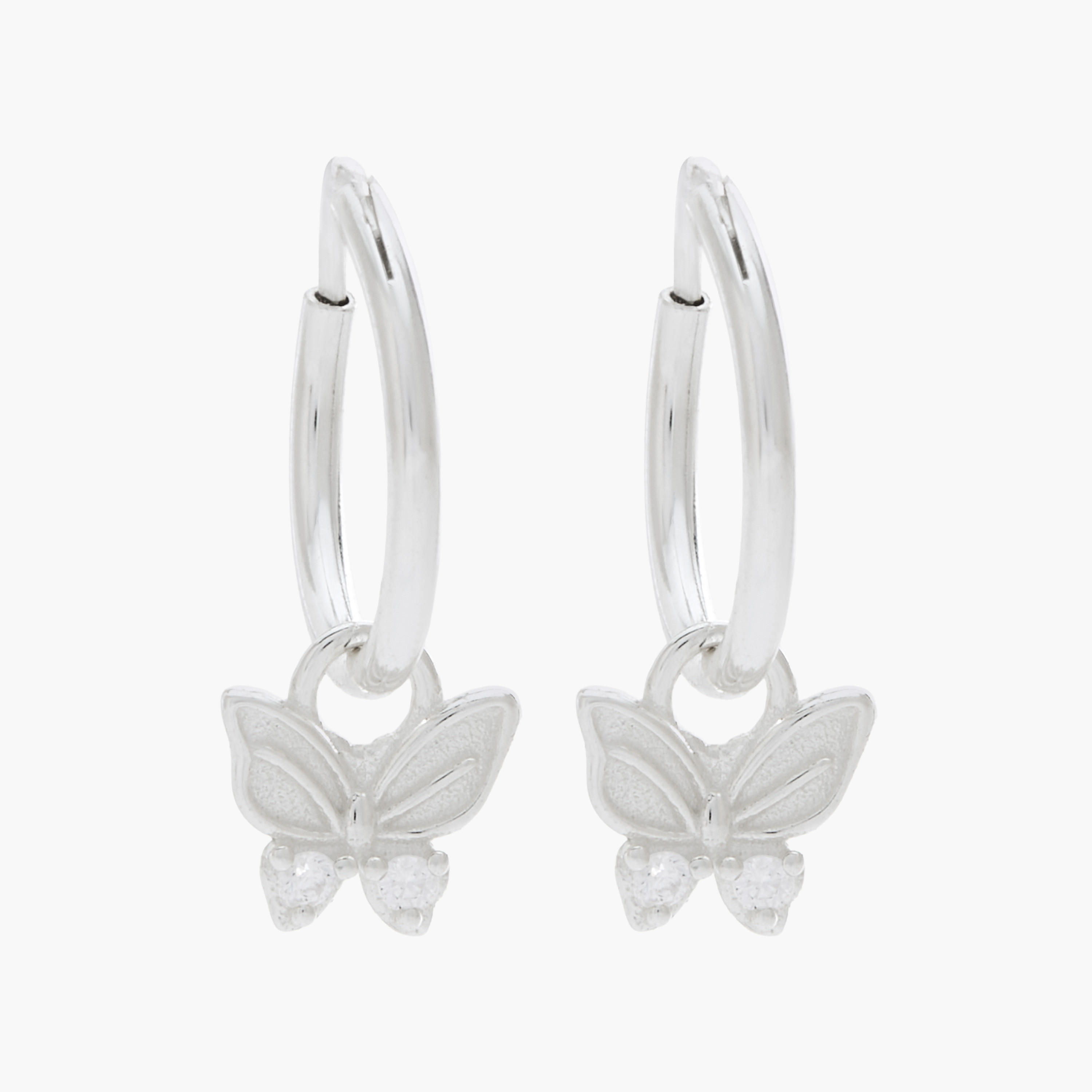 حلقان طوق بلون فضي بزينة فراشة-women-watchesandjewellery-jewellery-earrings-image-1