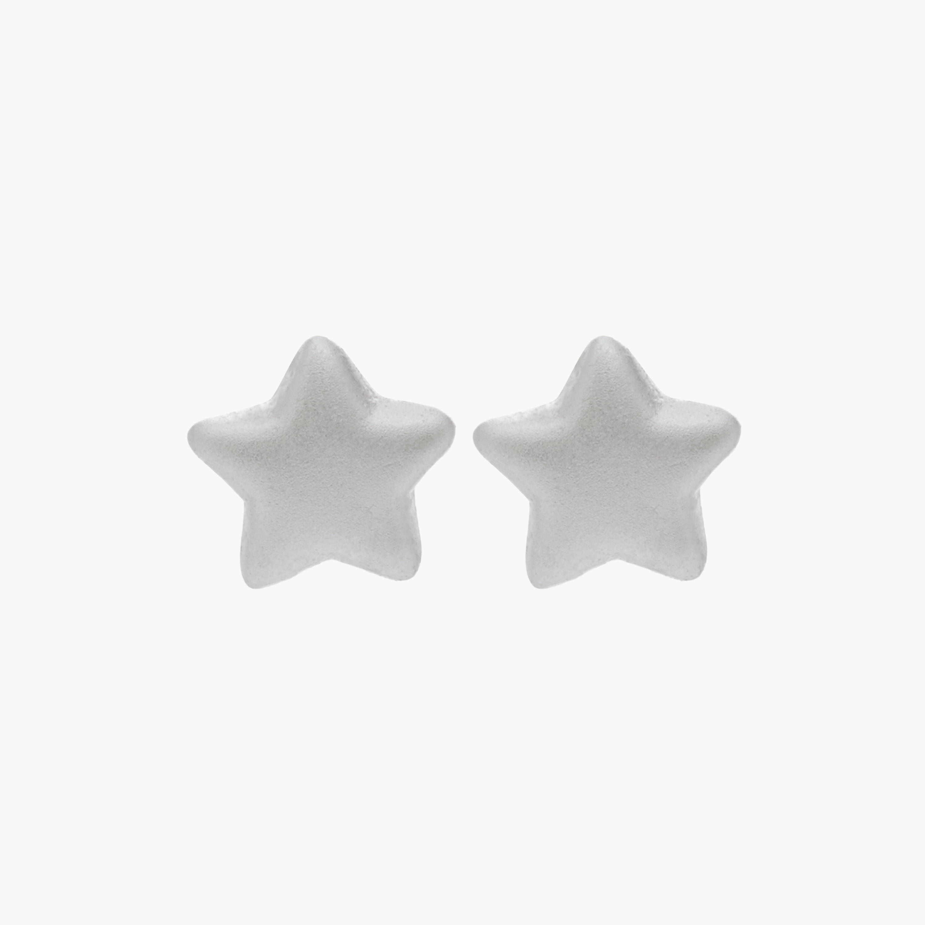 حلق دبوس نجمة بلون فضي ومكبس إغلاق-women-watchesandjewellery-jewellery-earrings-image-1