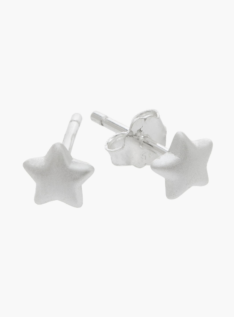 حلق دبوس نجمة بلون فضي ومكبس إغلاق-women-watchesandjewellery-jewellery-earrings-image-4