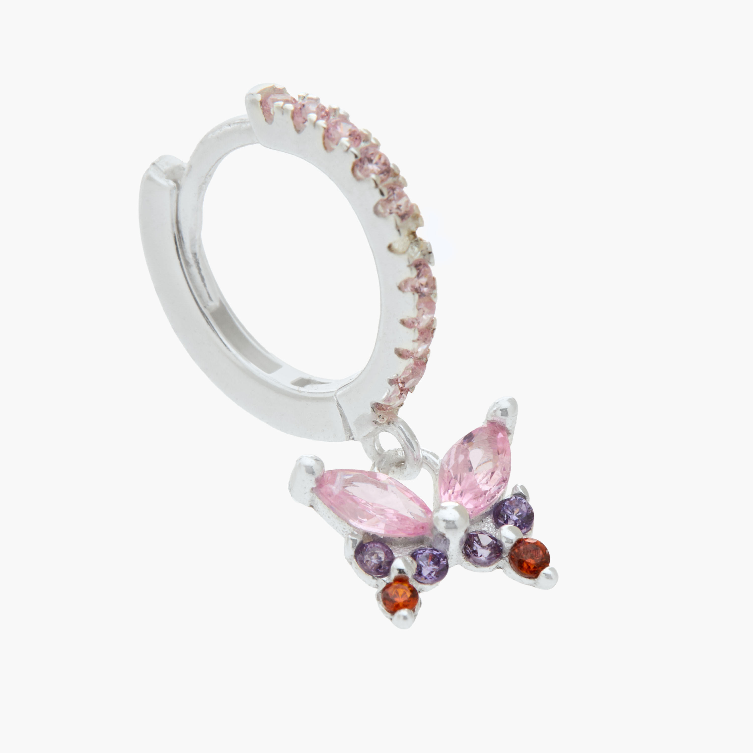 حلق طوق بلون فضي ودلاية فراشة-women-watchesandjewellery-jewellery-earrings-image-3