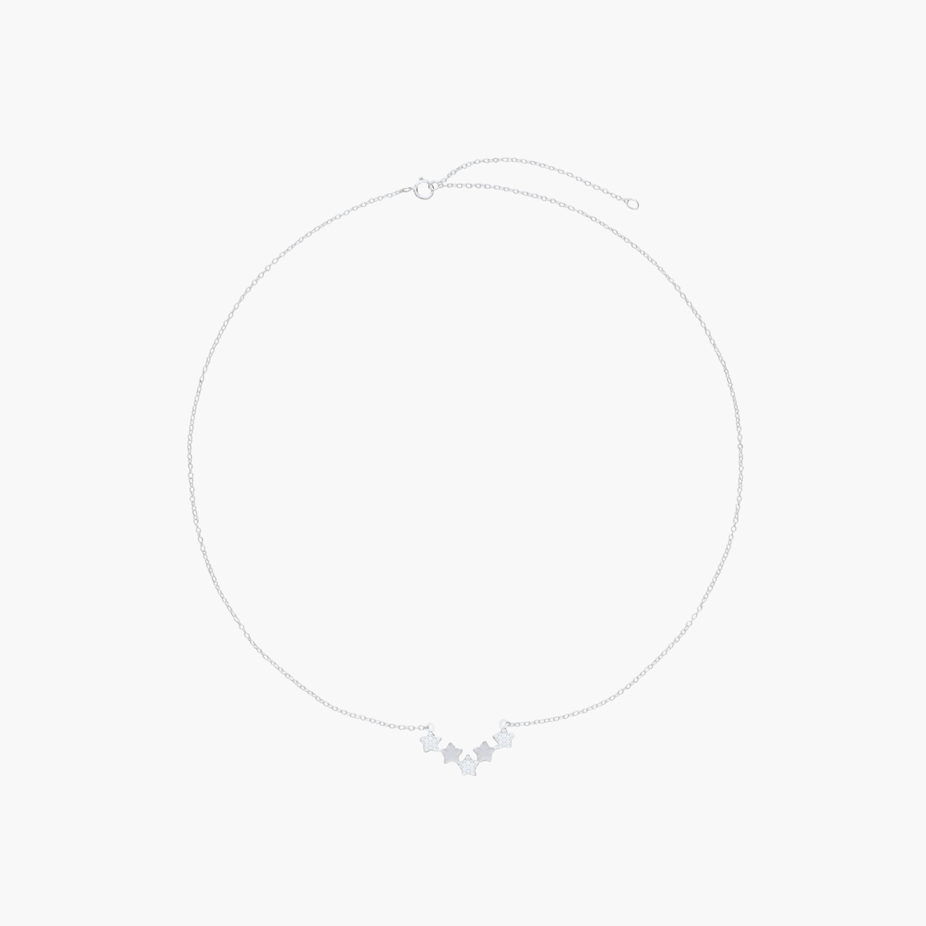 Silver Tone Necklace with Star Motif-women-watchesandjewellery-jewellery-necklacesandpendants-image-1