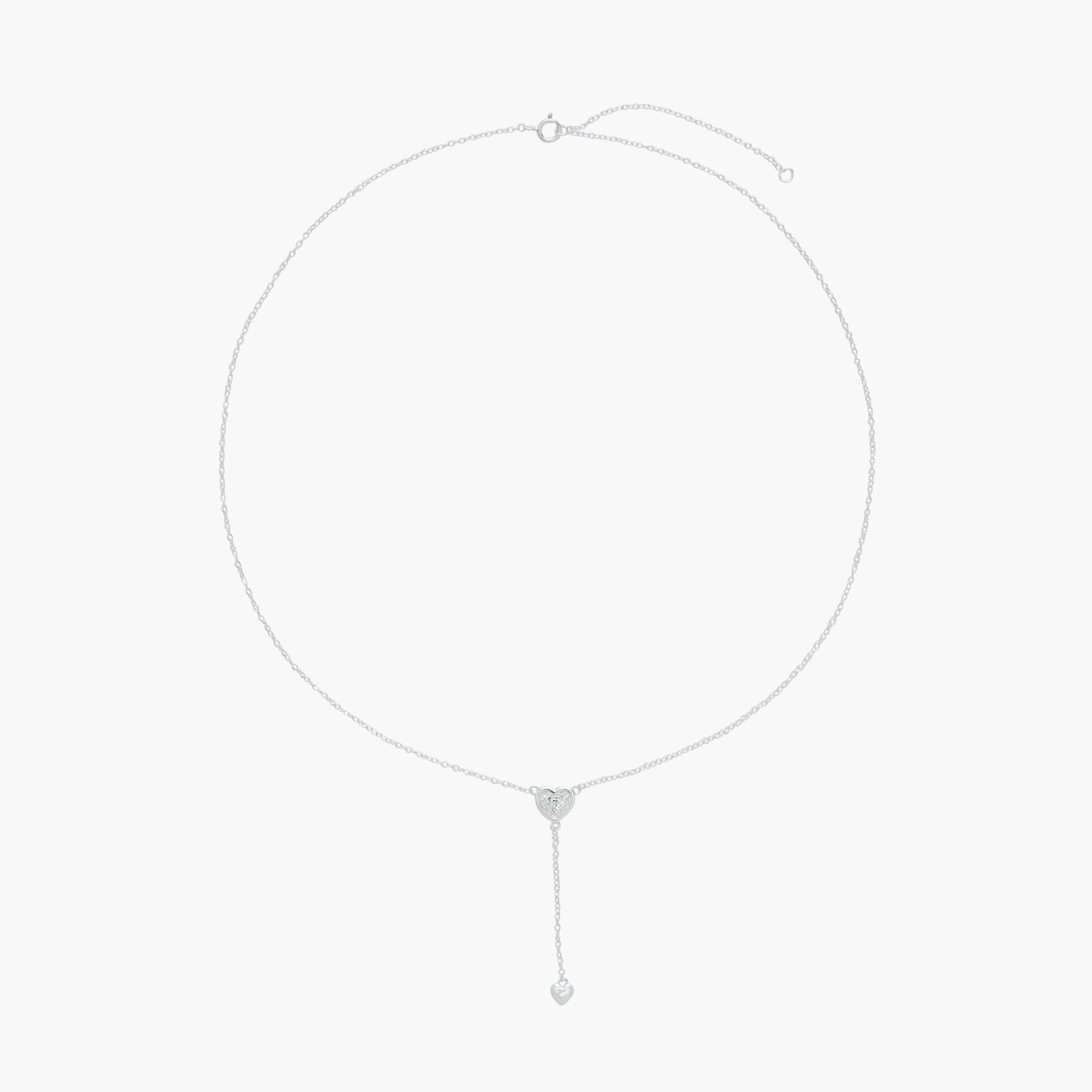 Silver Tone Necklace with Heart Drop Pendant-women-watchesandjewellery-jewellery-necklacesandpendants-image-1