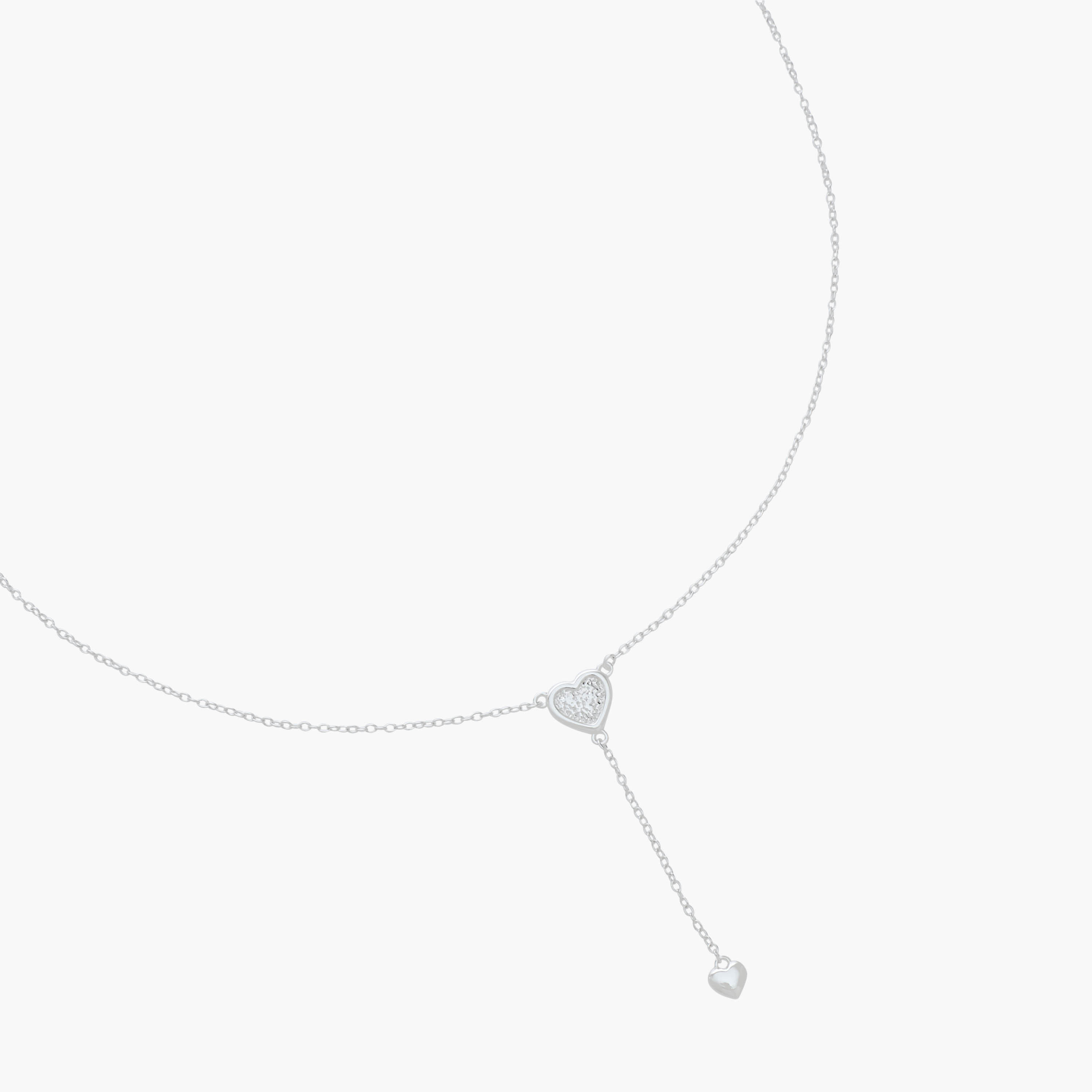 Silver Tone Necklace with Heart Drop Pendant-women-watchesandjewellery-jewellery-necklacesandpendants-image-2