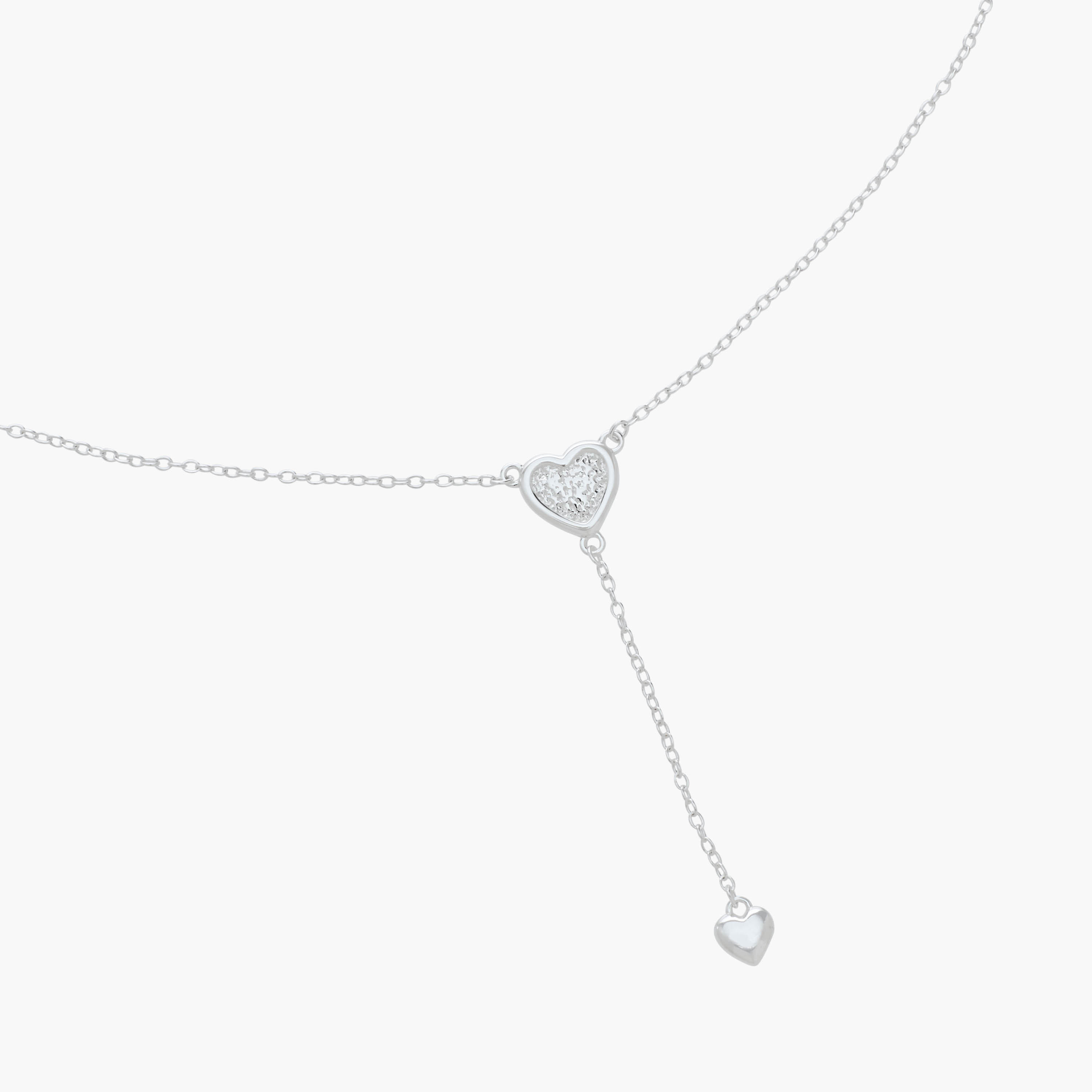 Silver Tone Necklace with Heart Drop Pendant-women-watchesandjewellery-jewellery-necklacesandpendants-image-4