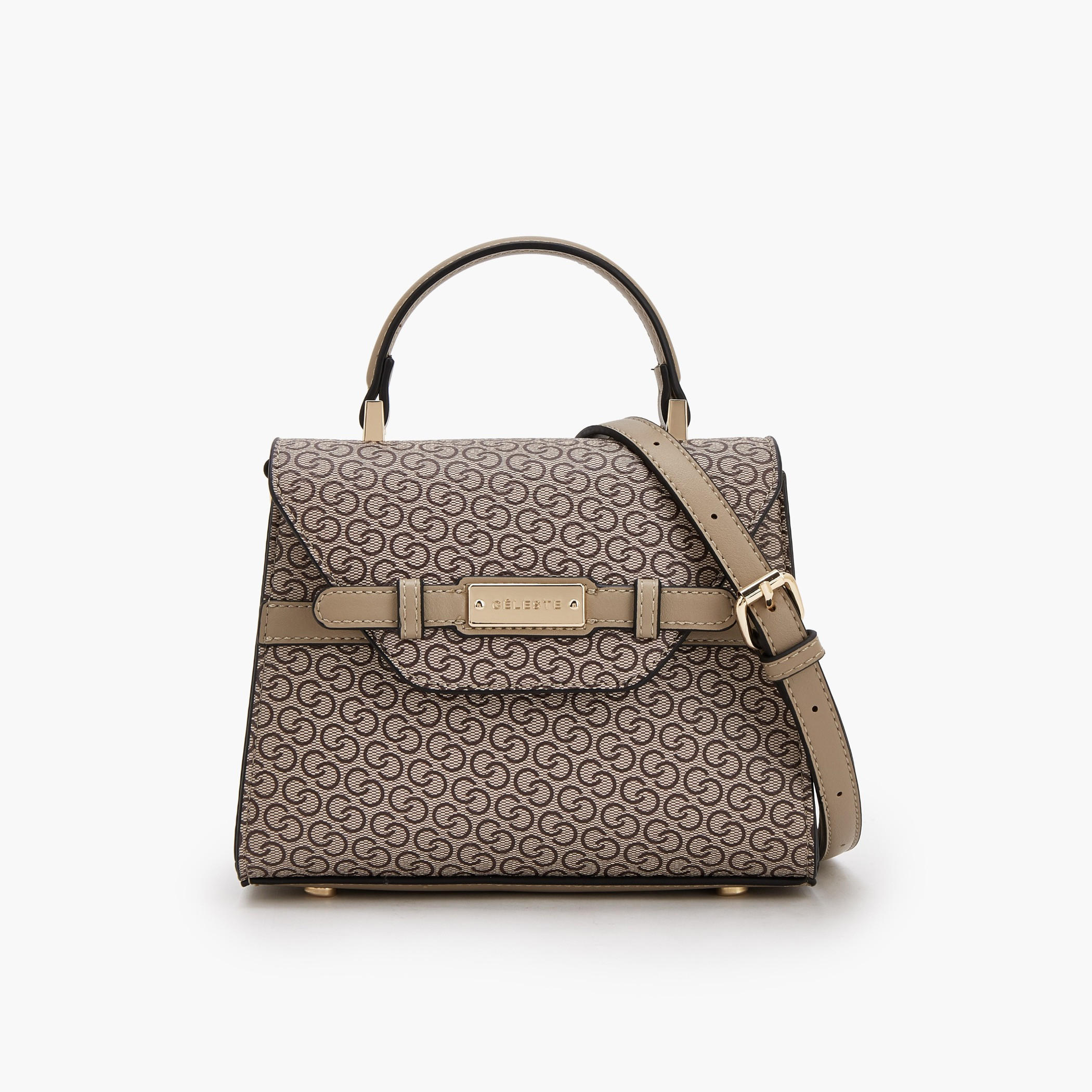 Celeste Monogram Print Satchel Bag with Detachable Strap-women-bagsandwallets-handbags-image-1