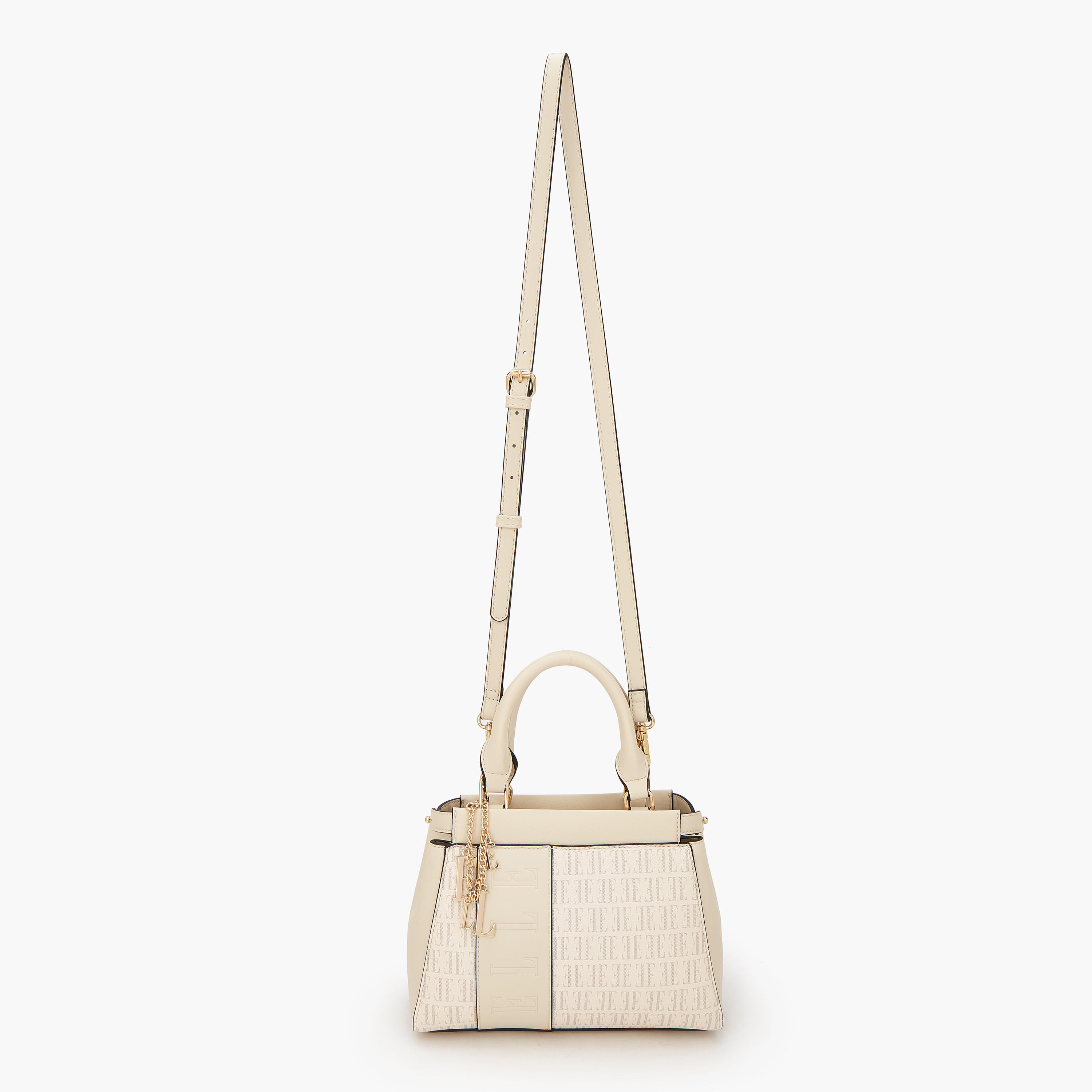 Elle Monogram Print Satchel Bag with Detachable Strap-women-bagsandwallets-handbags-image-2