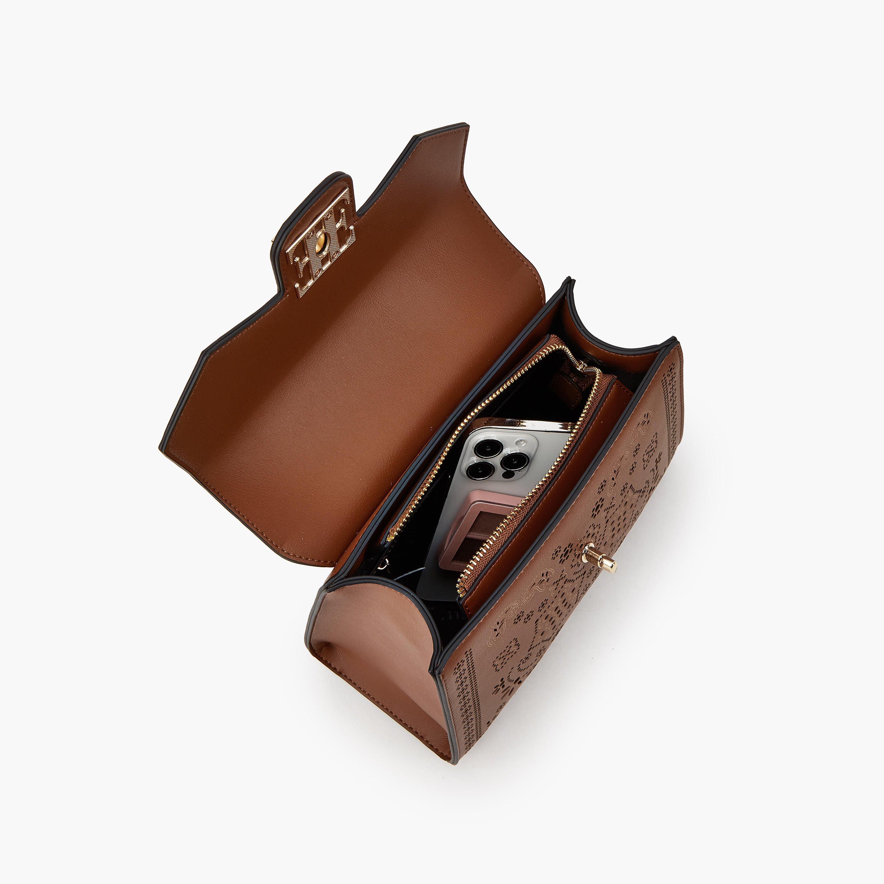 شنطة ساتشيل بحزام قابل للفصل ونقوش مفرغة من إيل-women-bagsandwallets-handbags-image-1
