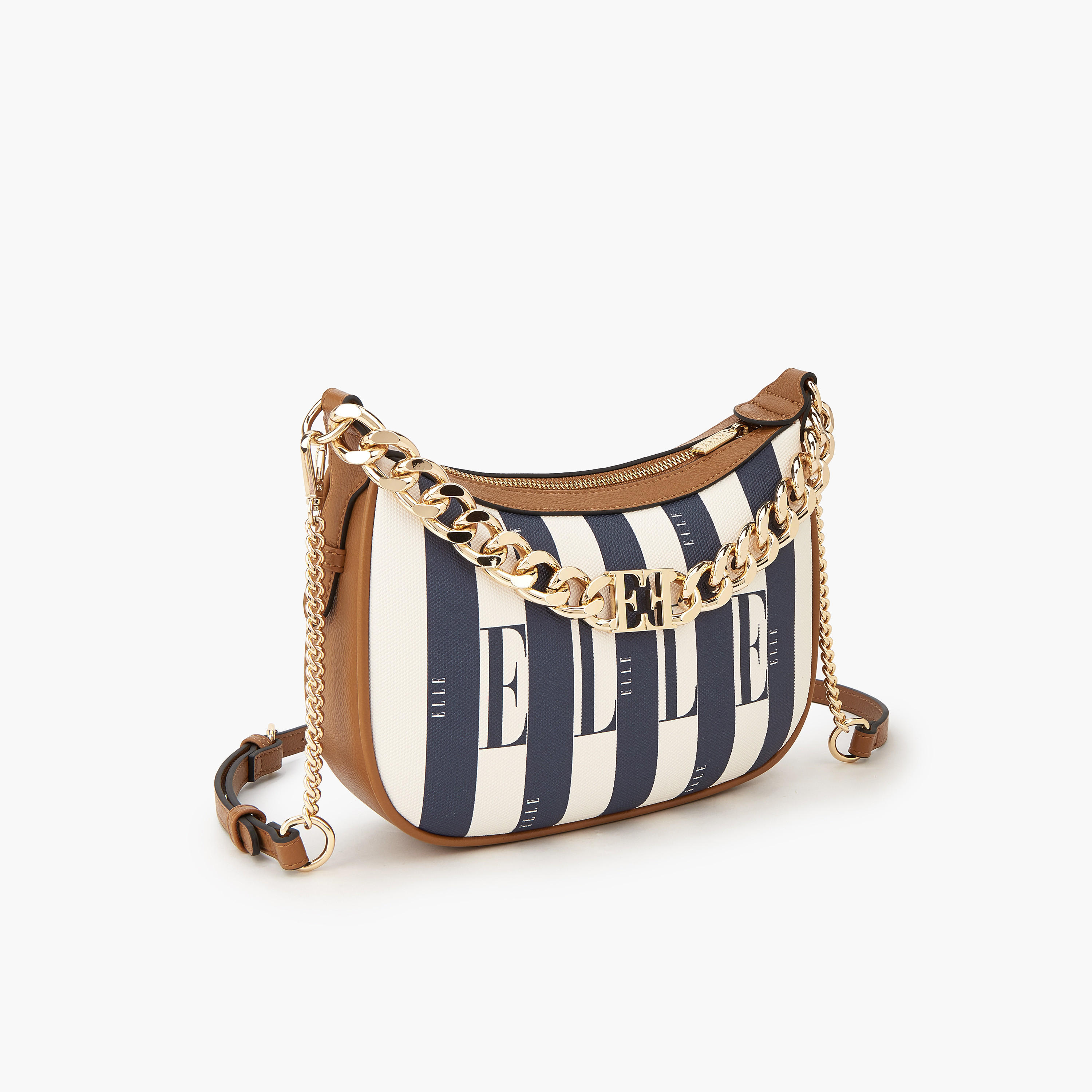 Elle Safiano Striped Crossbody Bag with Chain Accent-women-bagsandwallets-handbags-image-3
