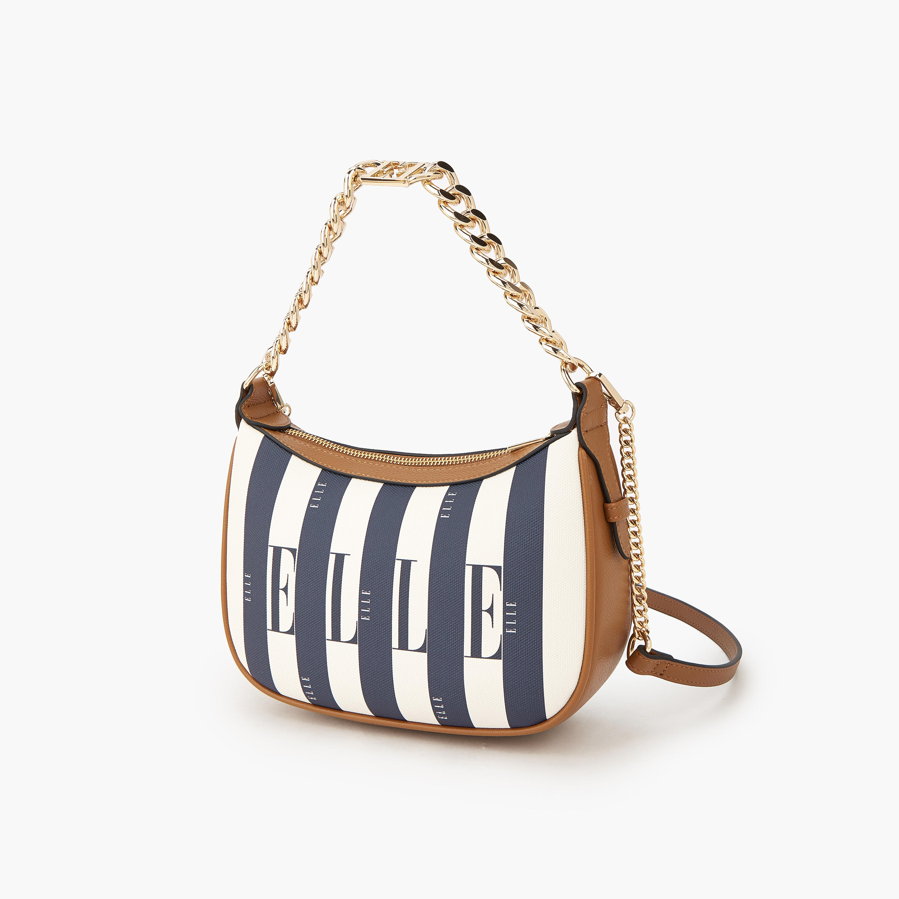 Elle Safiano Striped Crossbody Bag with Chain Accent-women-bagsandwallets-handbags-image-5