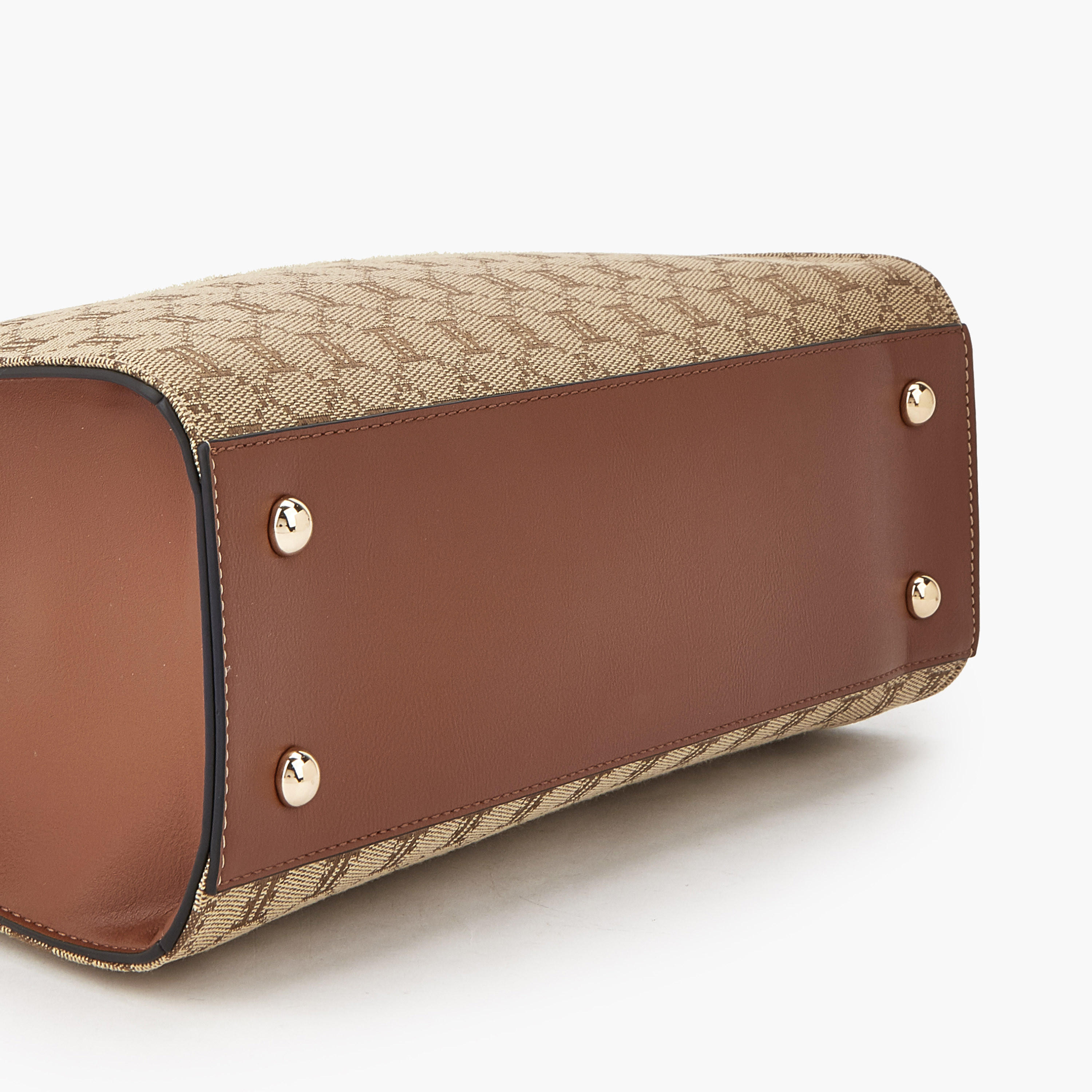 شنطة توتي بنمط مونوجرام بارز الملمس ومقبض مزدوج من إيل-women-bagsandwallets-handbags-image-2