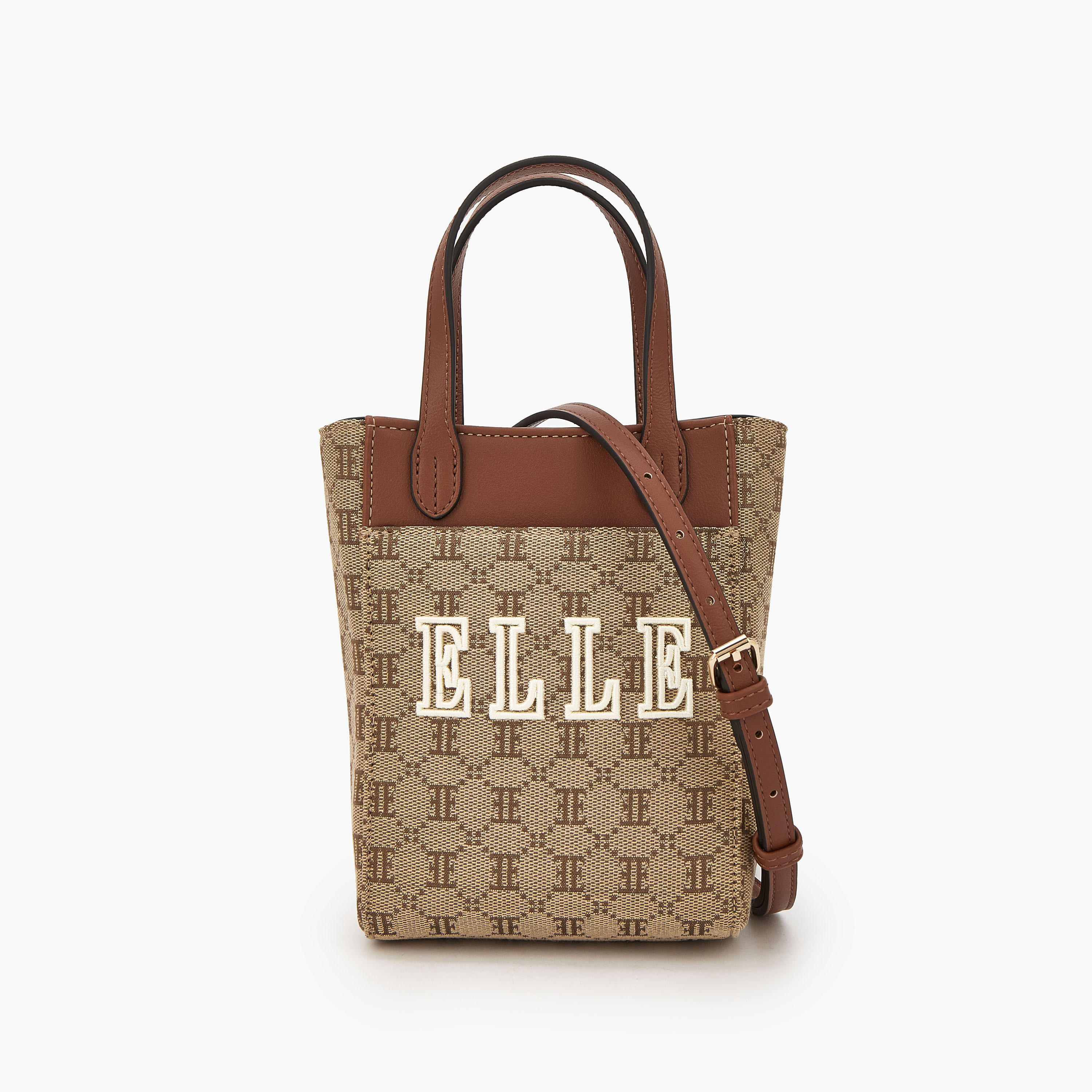 شنطة كروس بودي بنمط مونوجرام بارز الملمس وحزام قابل للفصل من إيل-women-bagsandwallets-handbags-image-7