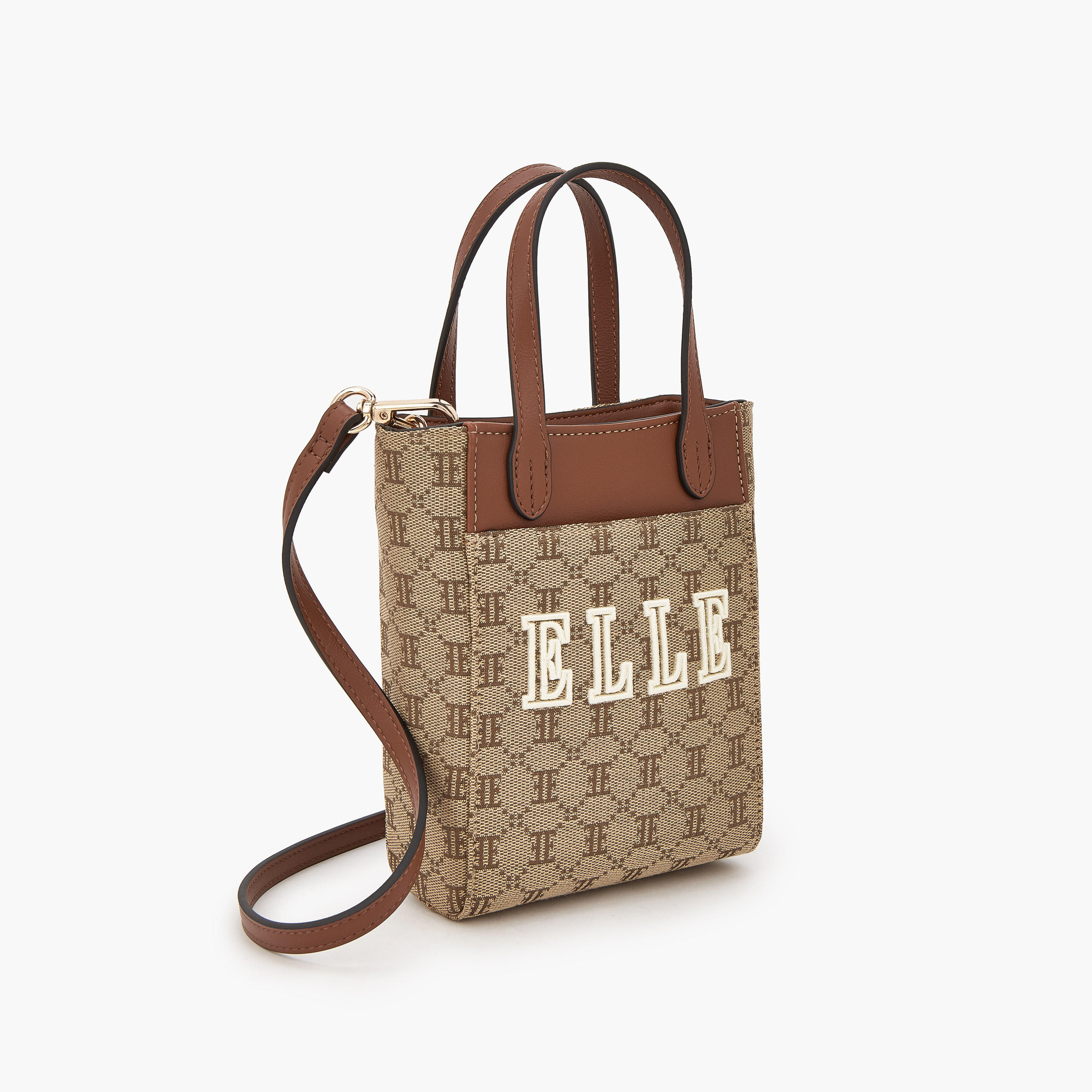 شنطة كروس بودي بنمط مونوجرام بارز الملمس وحزام قابل للفصل من إيل-women-bagsandwallets-handbags-image-5