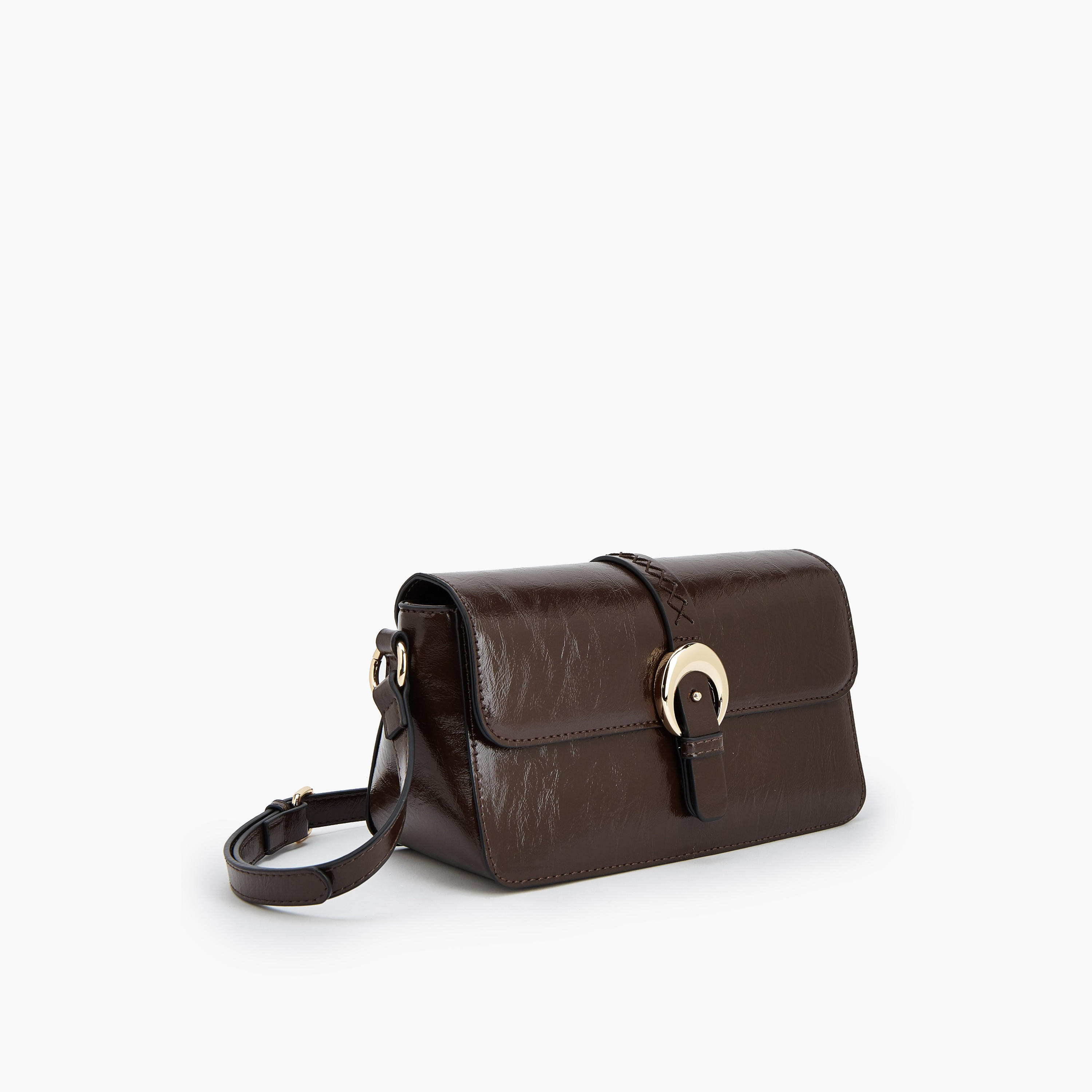 Paprika Buckle Detail Crossbody Bag with Adjustable Strap-women-bagsandwallets-handbags-image-4