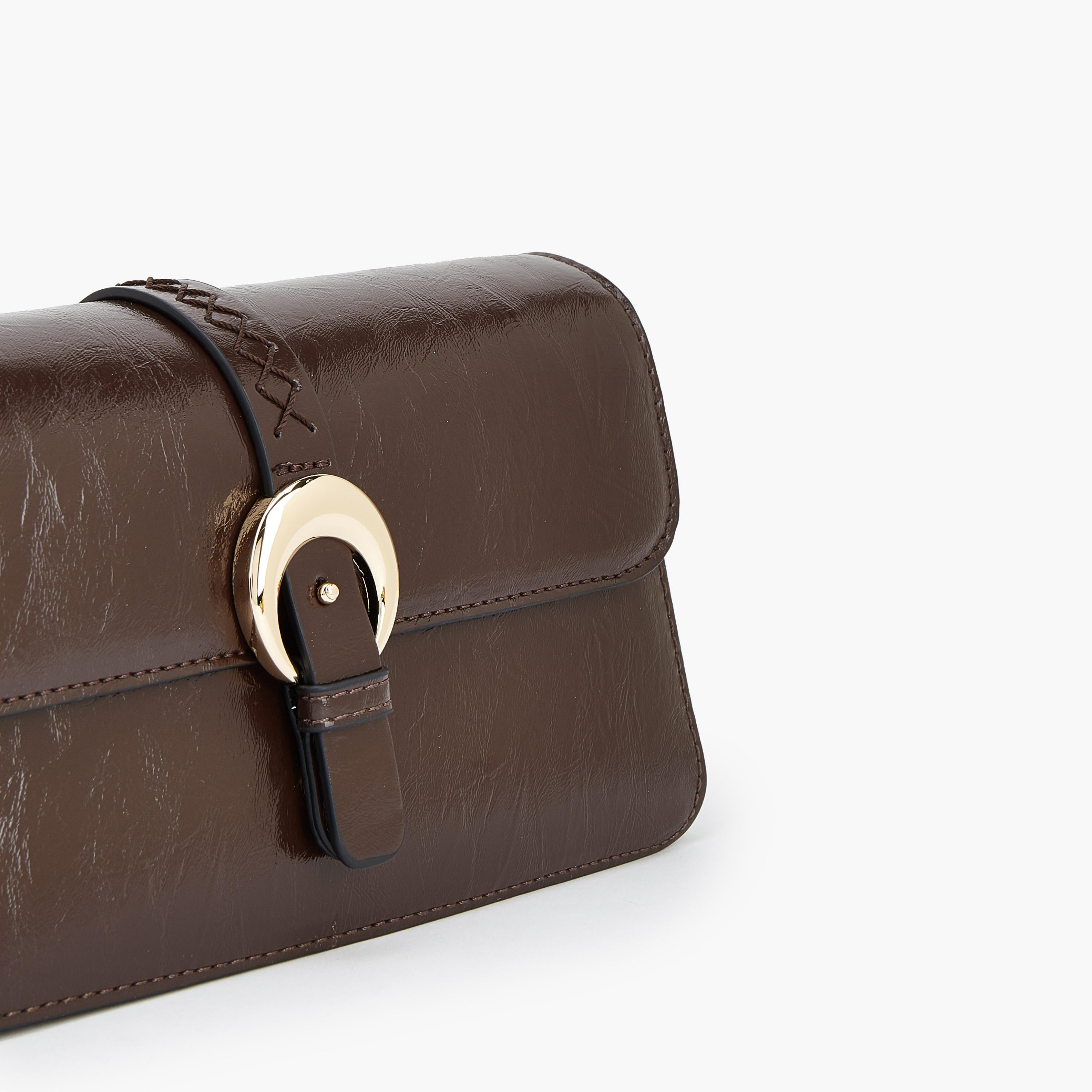 Paprika Buckle Detail Crossbody Bag with Adjustable Strap-women-bagsandwallets-handbags-image-5