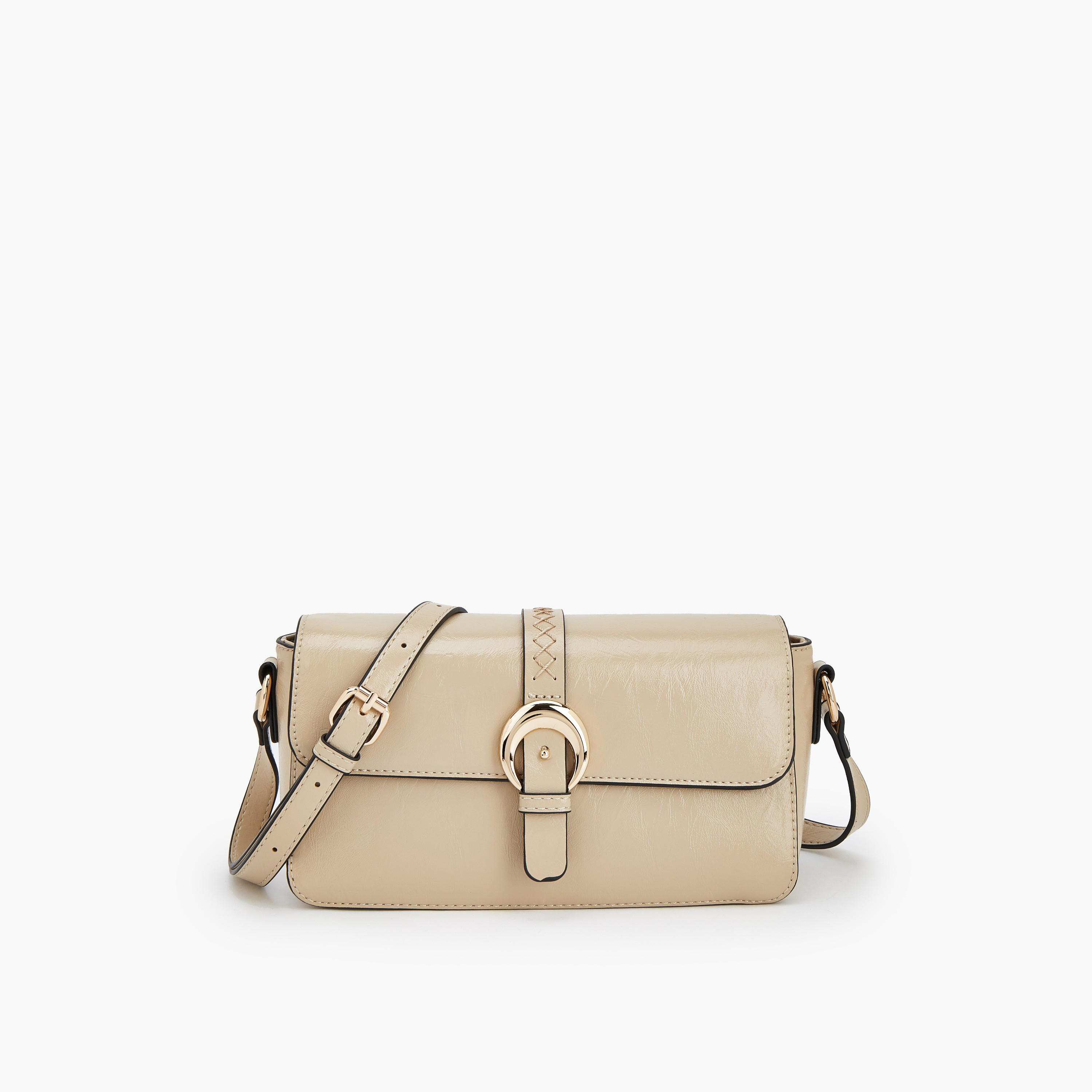 Paprika Buckle Detail Crossbody Bag with Adjustable Strap-women-bagsandwallets-handbags-image-1
