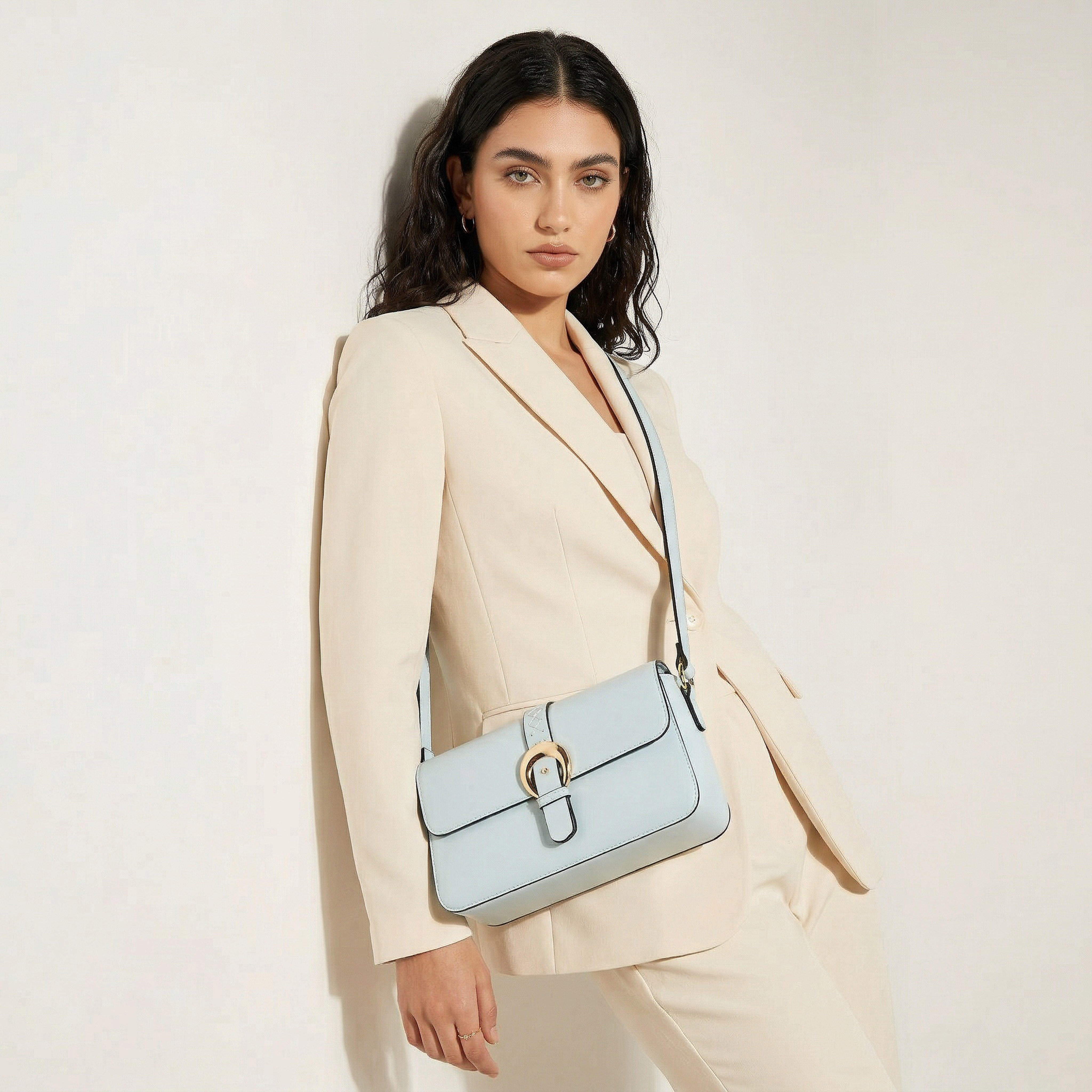 Paprika Buckle Detail Crossbody Bag with Adjustable Strap-women-bagsandwallets-handbags-image-2