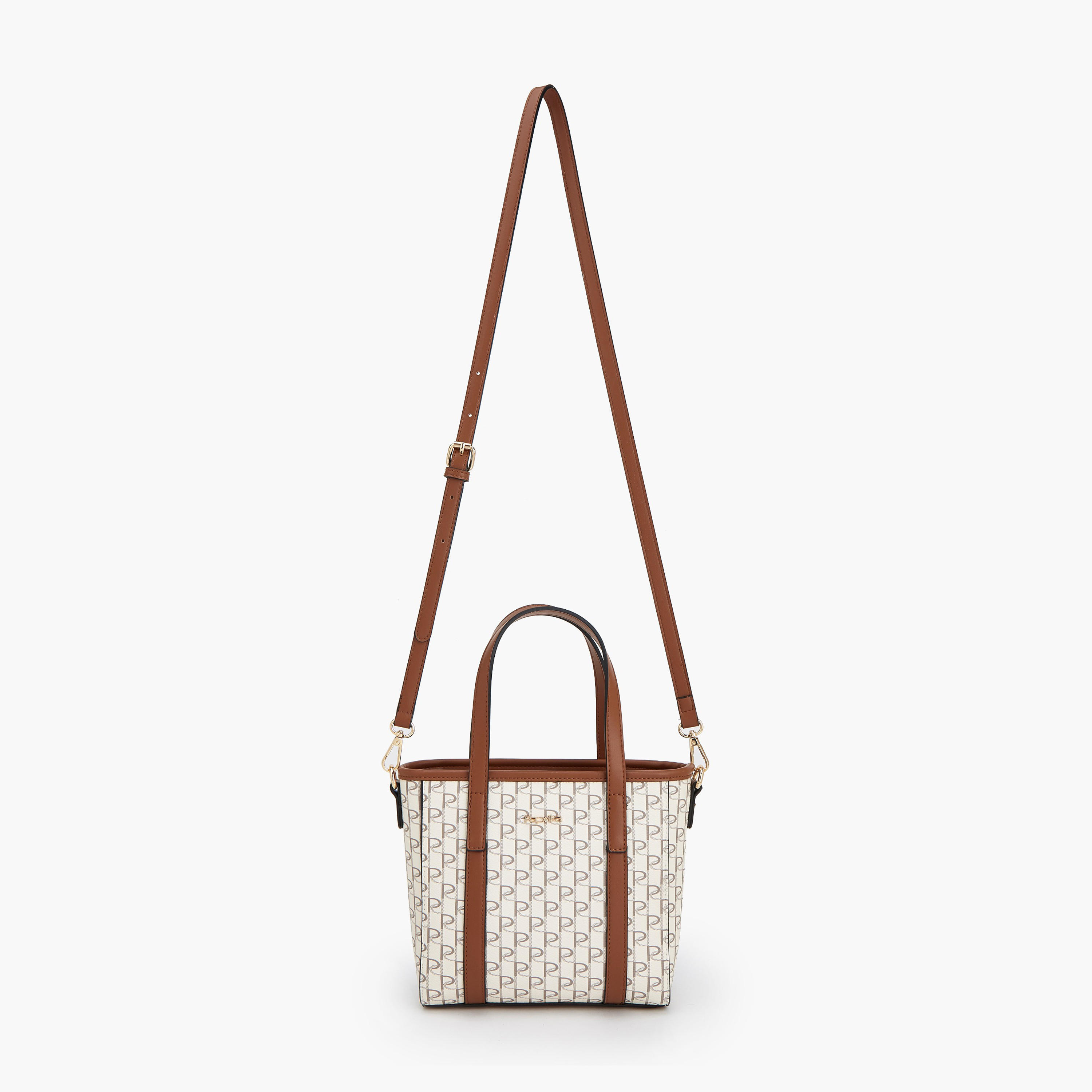 Paprika Monogram Print Tote Bag with Detachable Strap-women-bagsandwallets-handbags-image-3