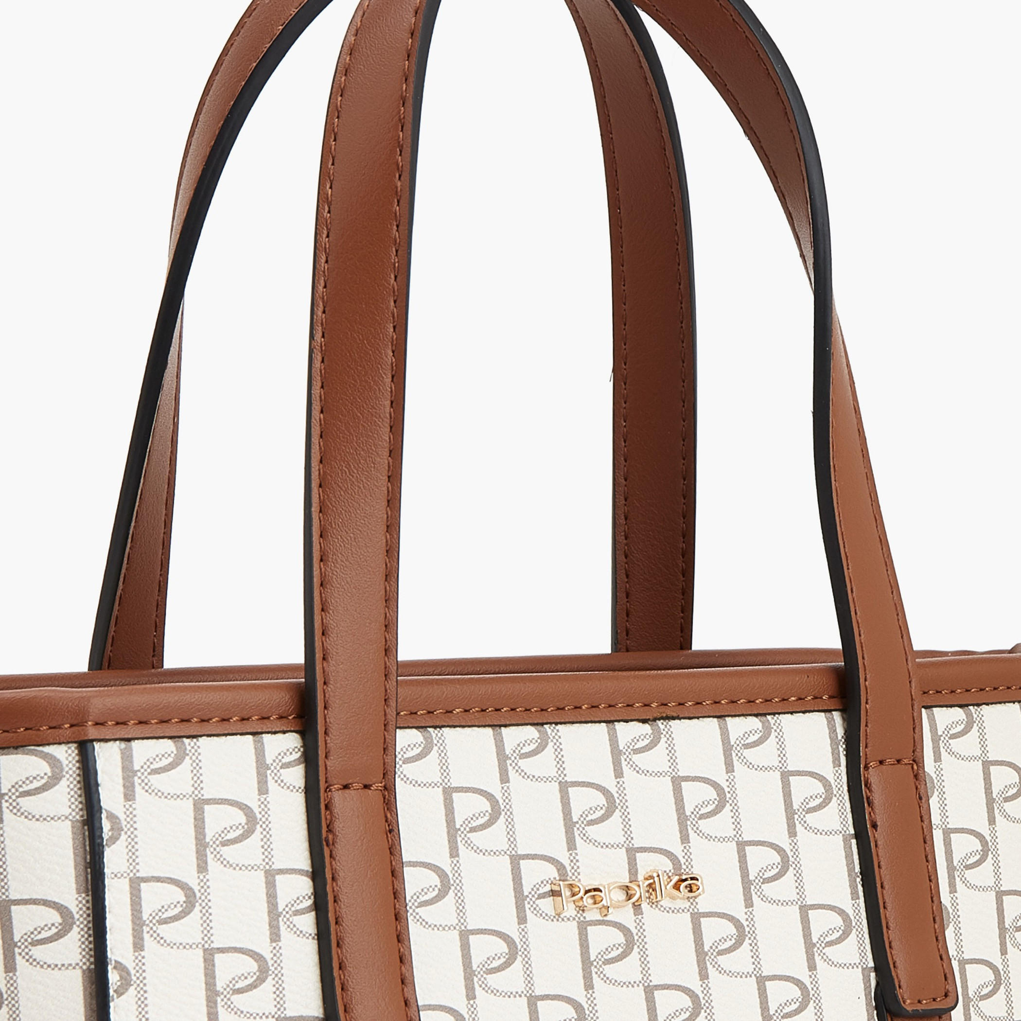 Paprika Monogram Print Tote Bag with Detachable Strap-women-bagsandwallets-handbags-image-5