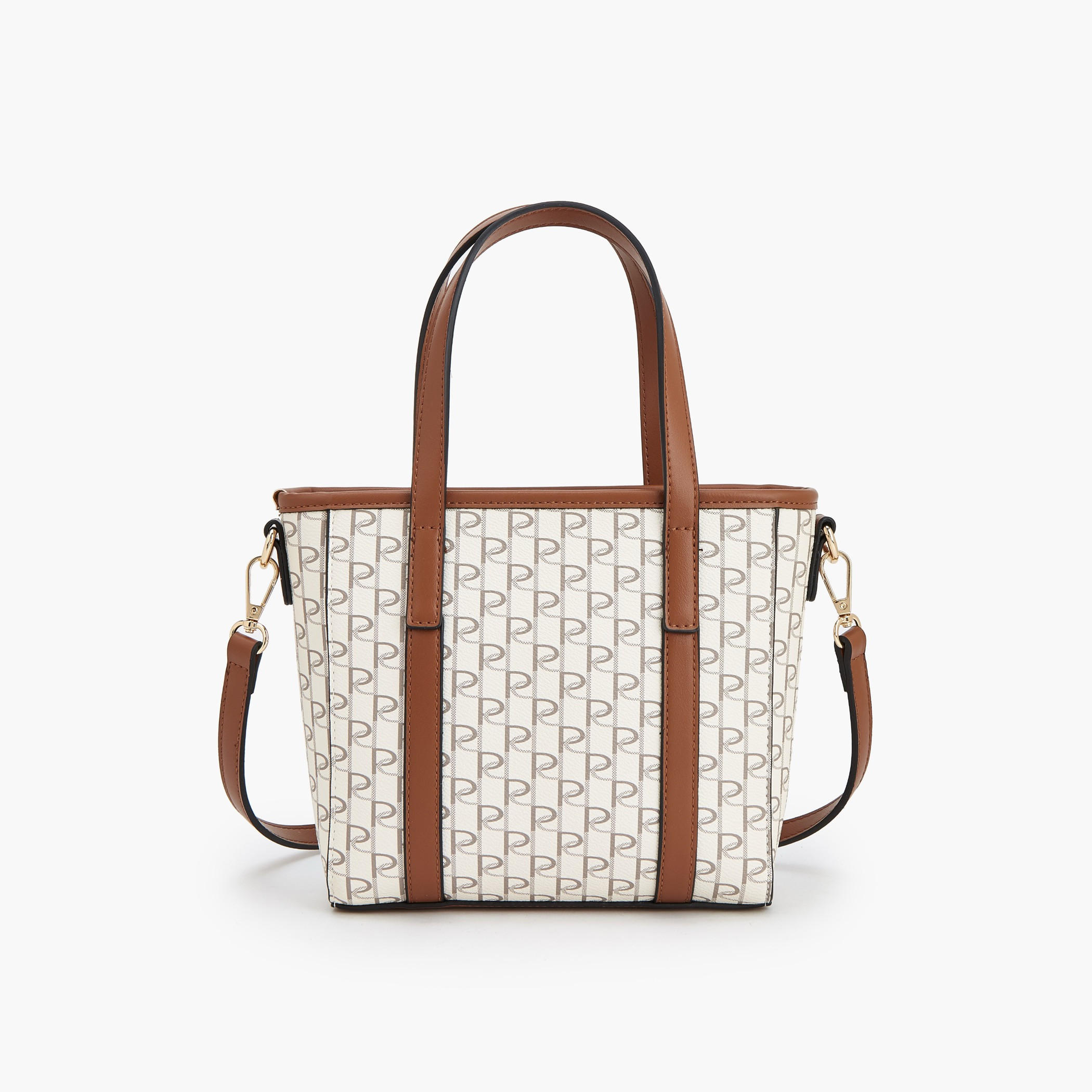Paprika Monogram Print Tote Bag with Detachable Strap-women-bagsandwallets-handbags-image-6