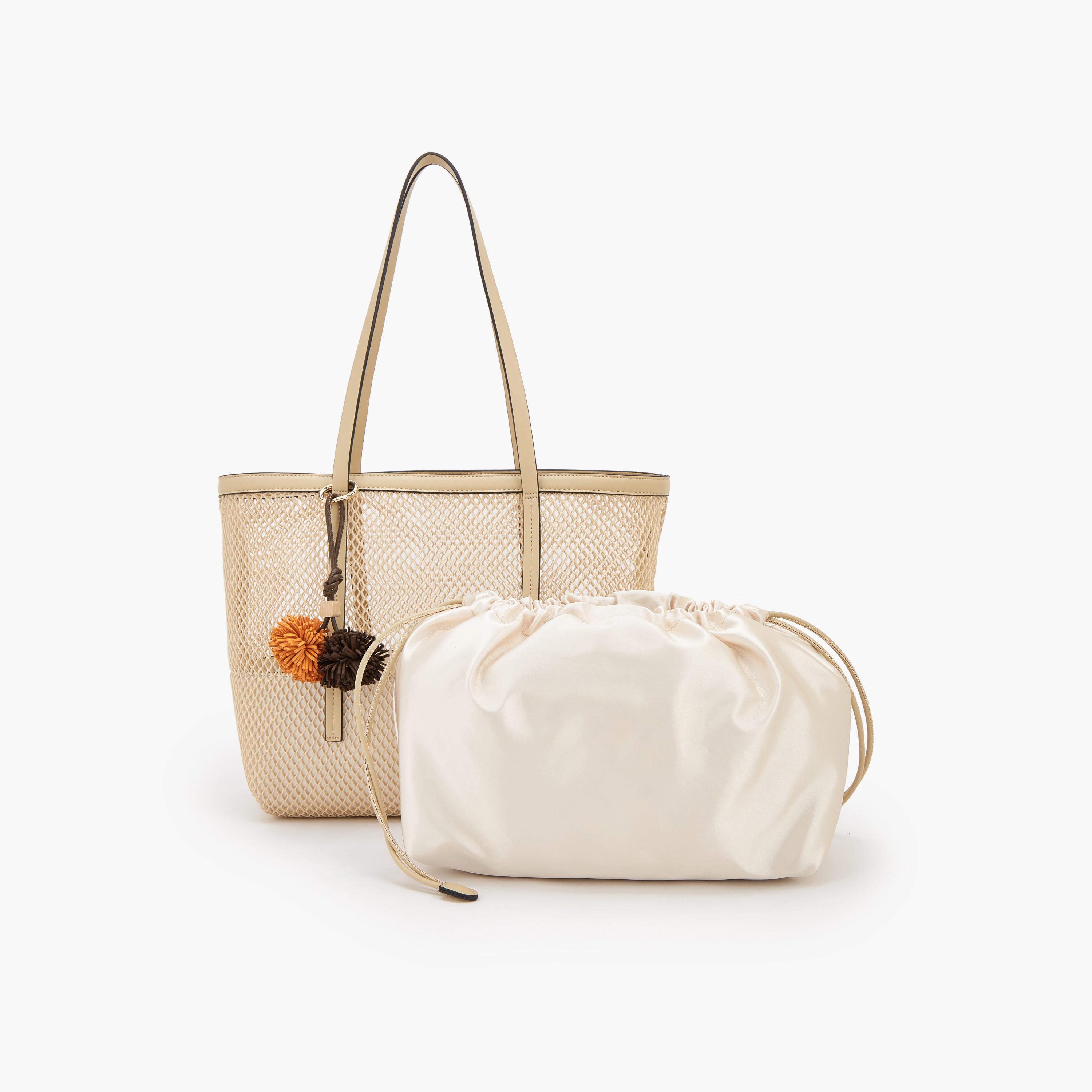 شنطة شوبر بارزة الملمس مع شنطة صغيرة بحزام إغلاق من سيليست-women-bagsandwallets-handbags-image-6